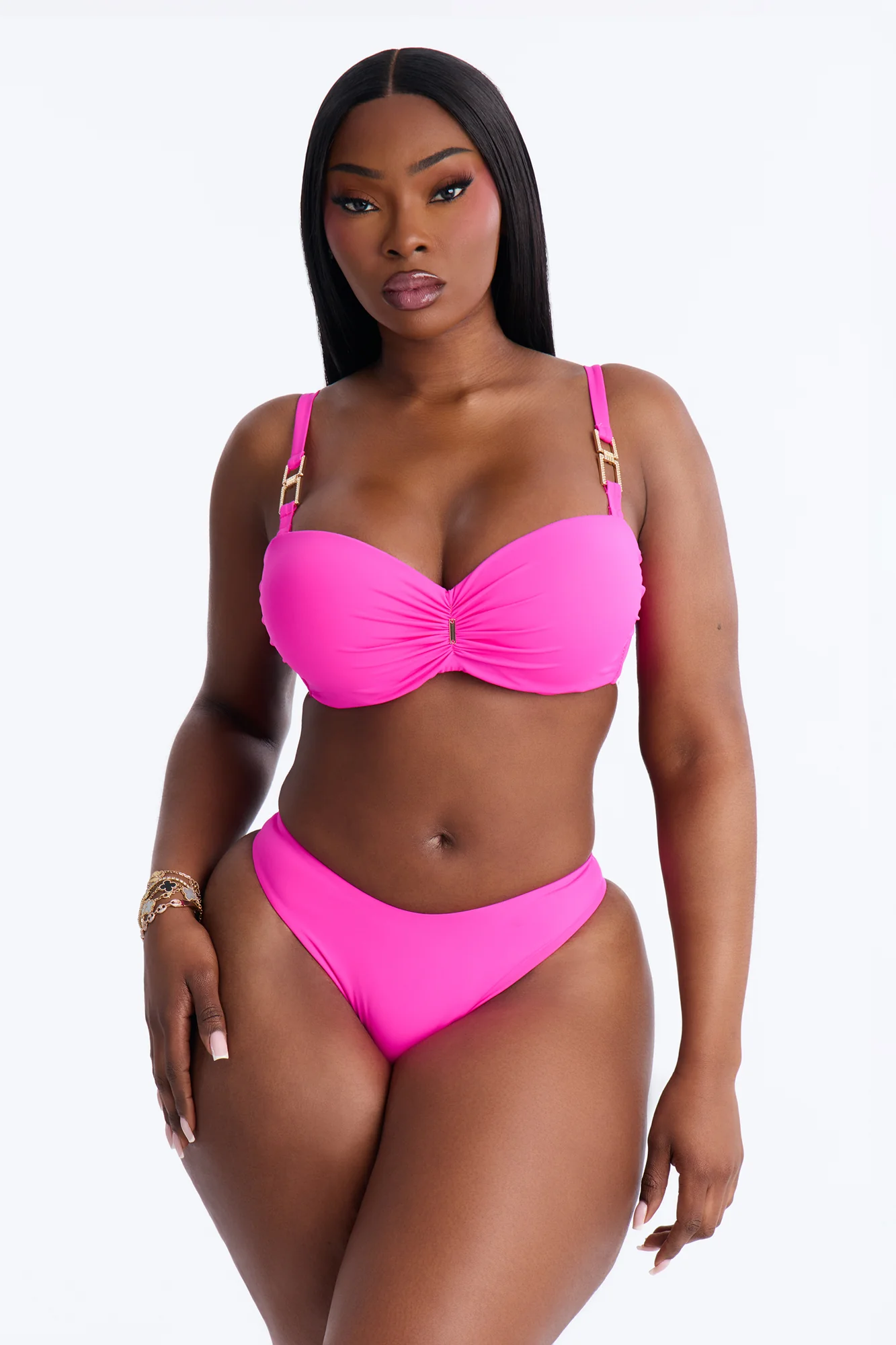 Vacay Babe Hardware 2 Piece Bikini - Fuchsia