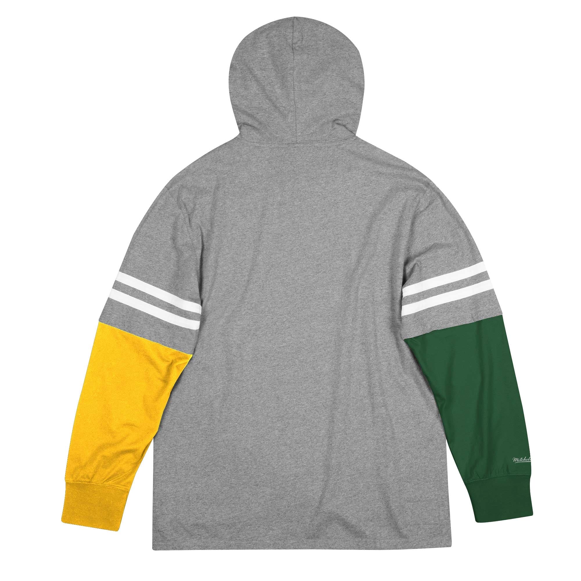 Green Bay Packers Color Blocked Mitchell & Ness Lightweight NFL Hoodie