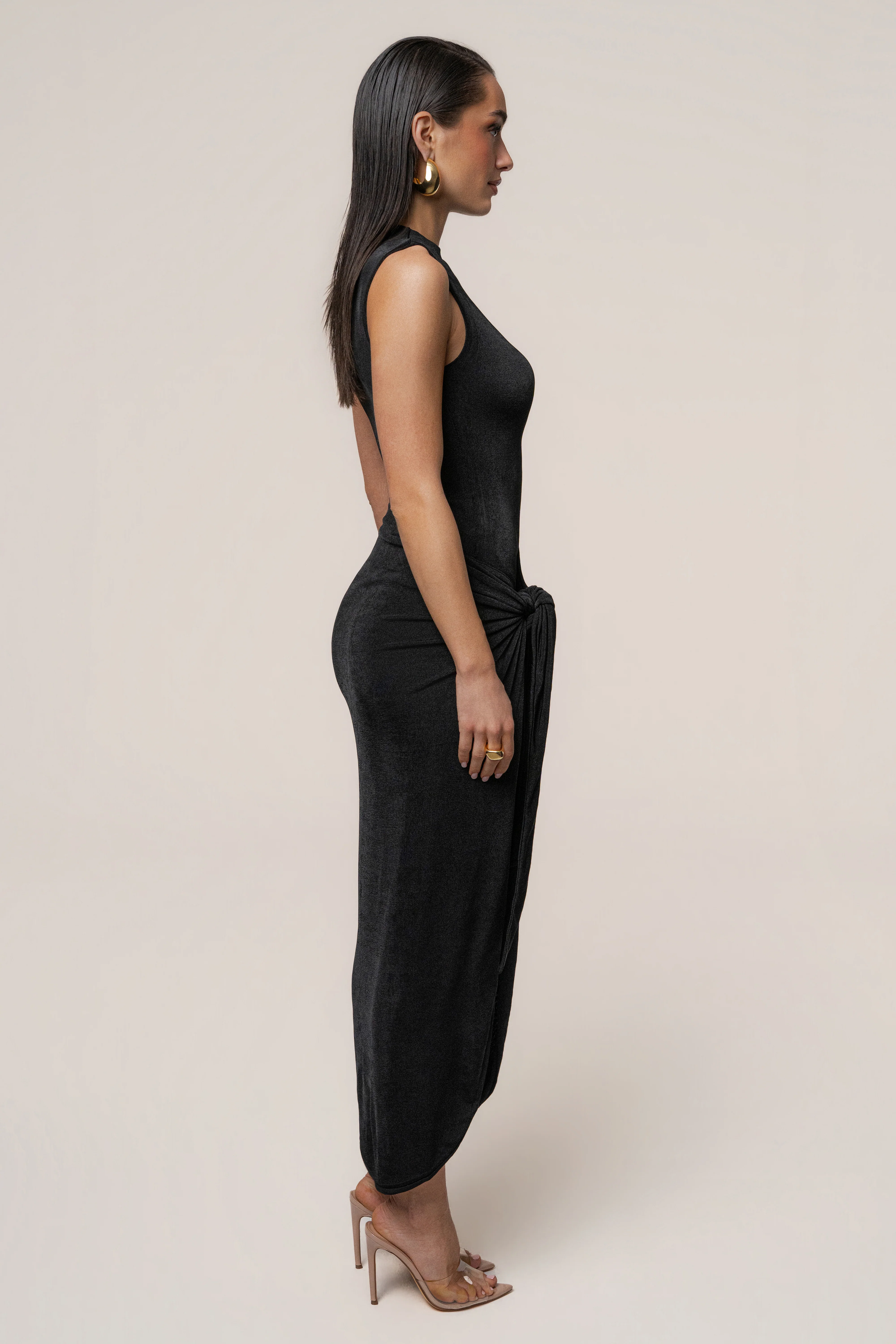 Black Aubree Midi Dress