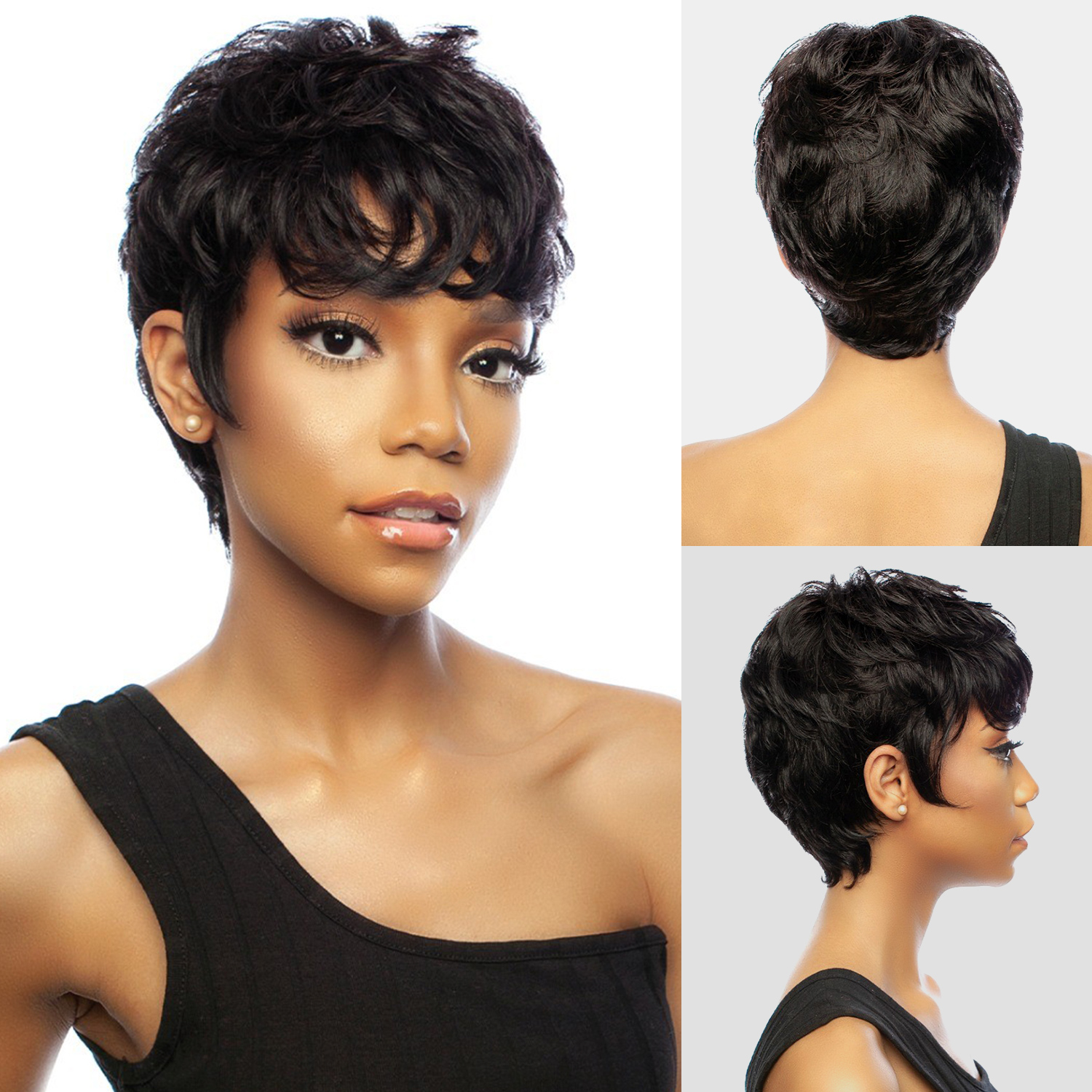 Mane Concept Unprocessed Brazilian Virgin Remy Human Hair Wig 11A TRM116 Wedge Pixie