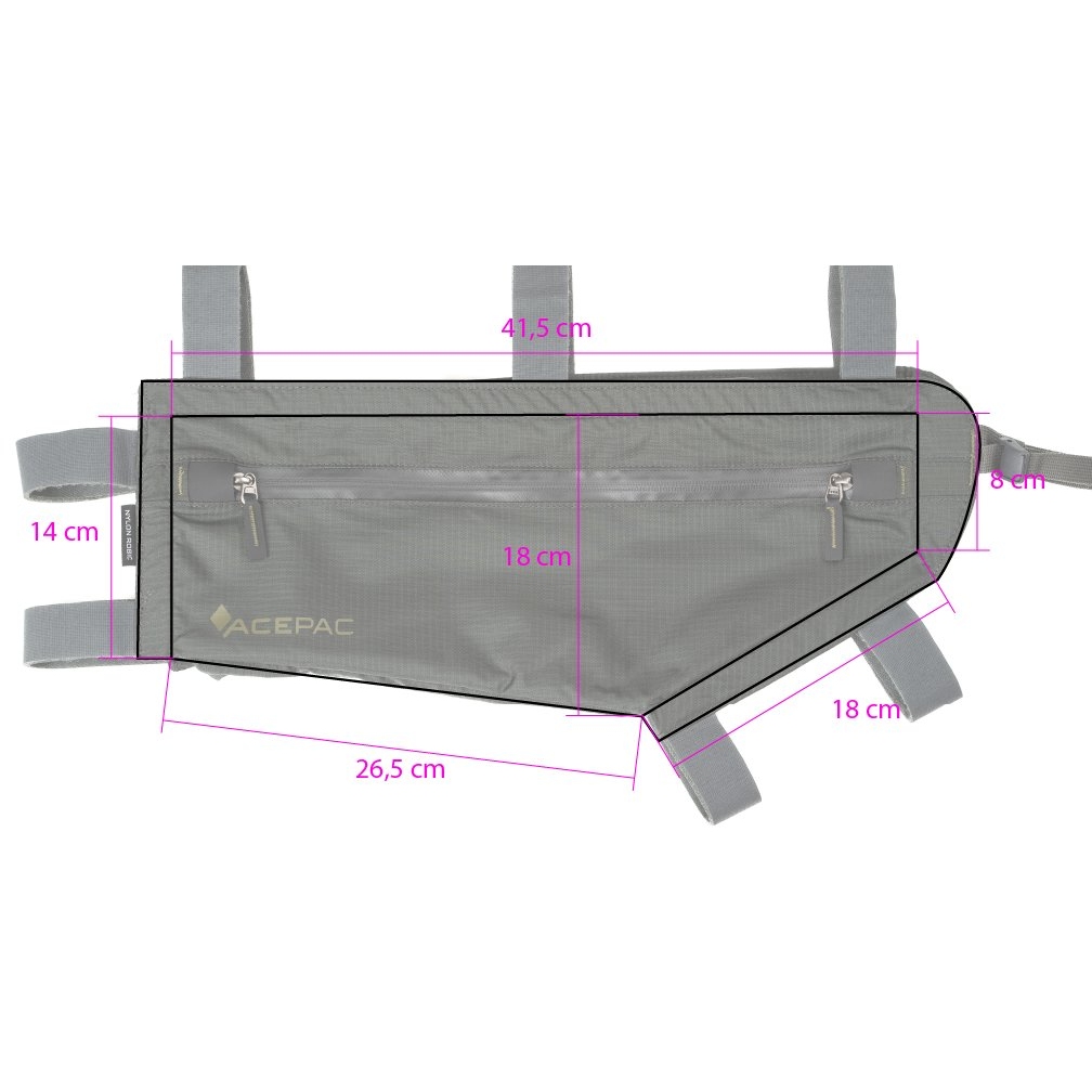 Acepac Zip Frame Bag M MKIII - 3.7L - grey