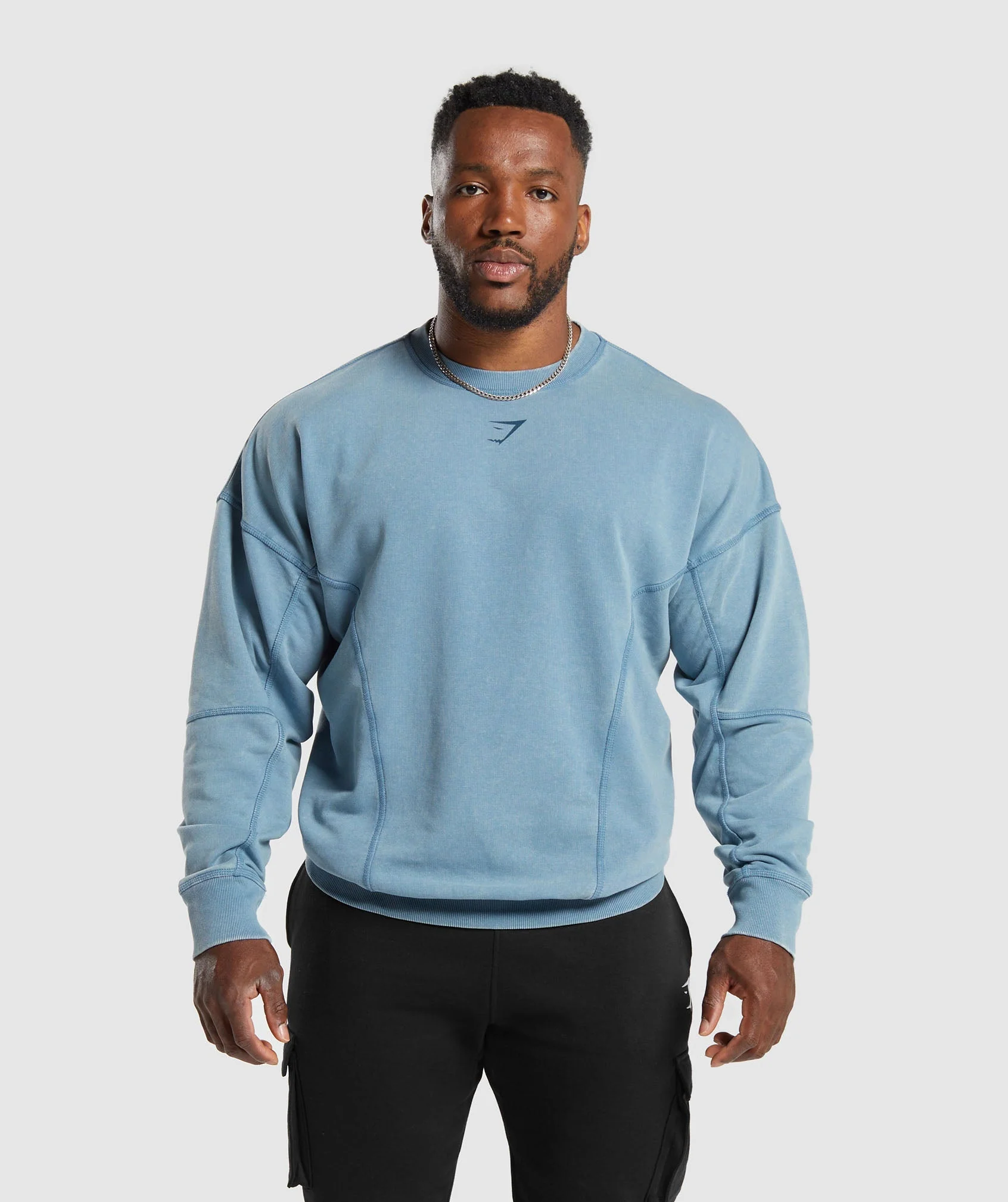 Heritage Washed Crew Faded Blue