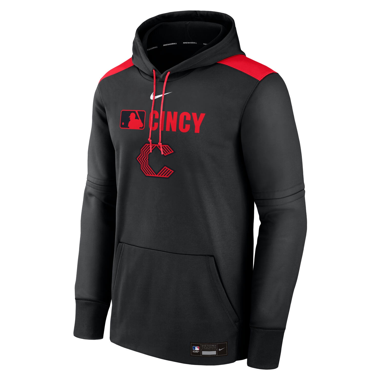 Cincinnati Reds 2025 City Connect MLB Authentic Therma Hoodie Black