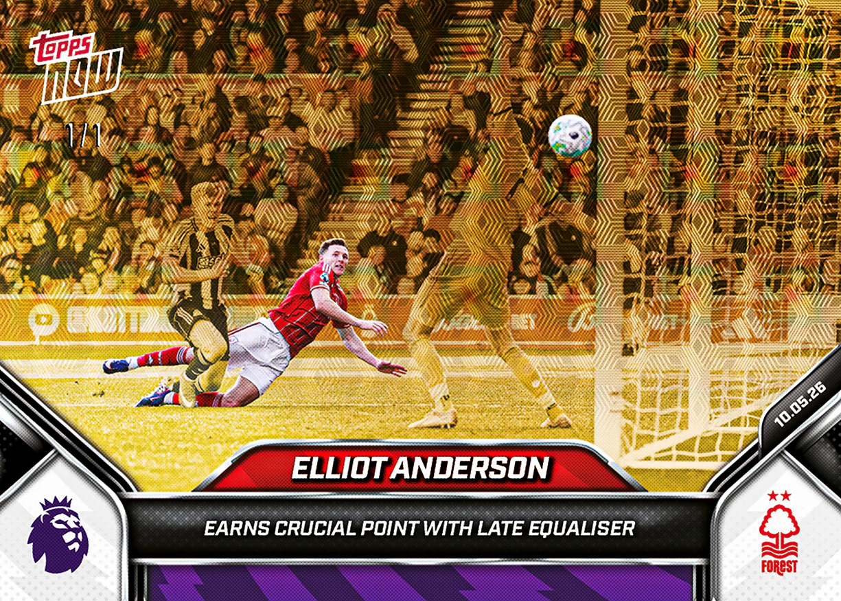 Elliot Anderson - 2025-26 Premier League Topps NOW® - Card 192 - PR: 255