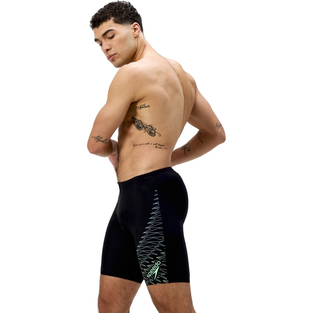 Speedo Medley Logo Jammer Men - black/alfalfa green