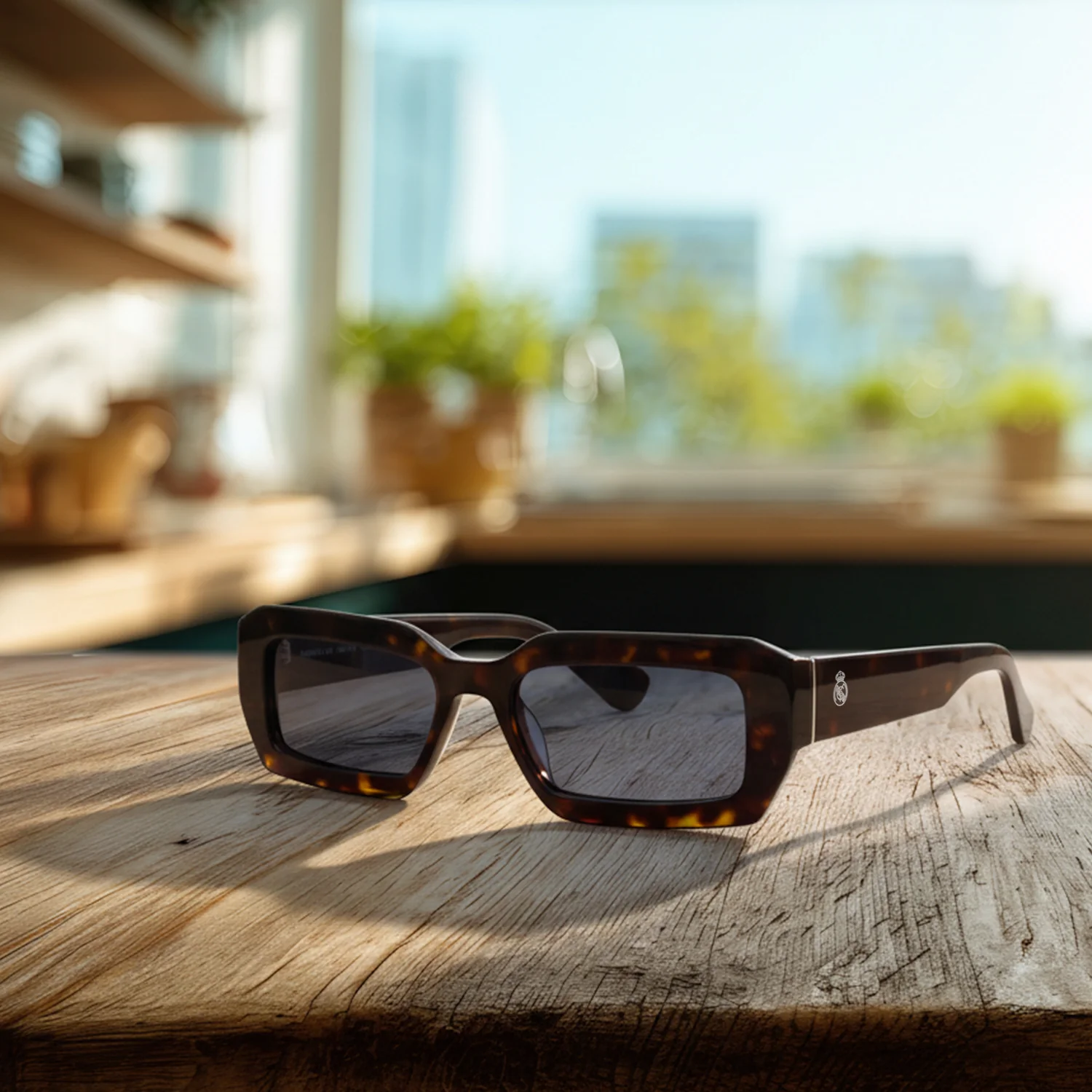 Square Real Madrid Acetate Sunglasses Tortoiseshell