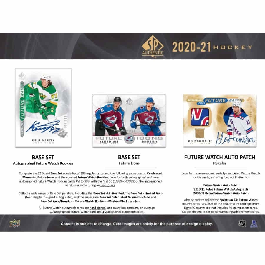 2020/21 Upper Deck SP Authentic NHL Hockey Hobby Box