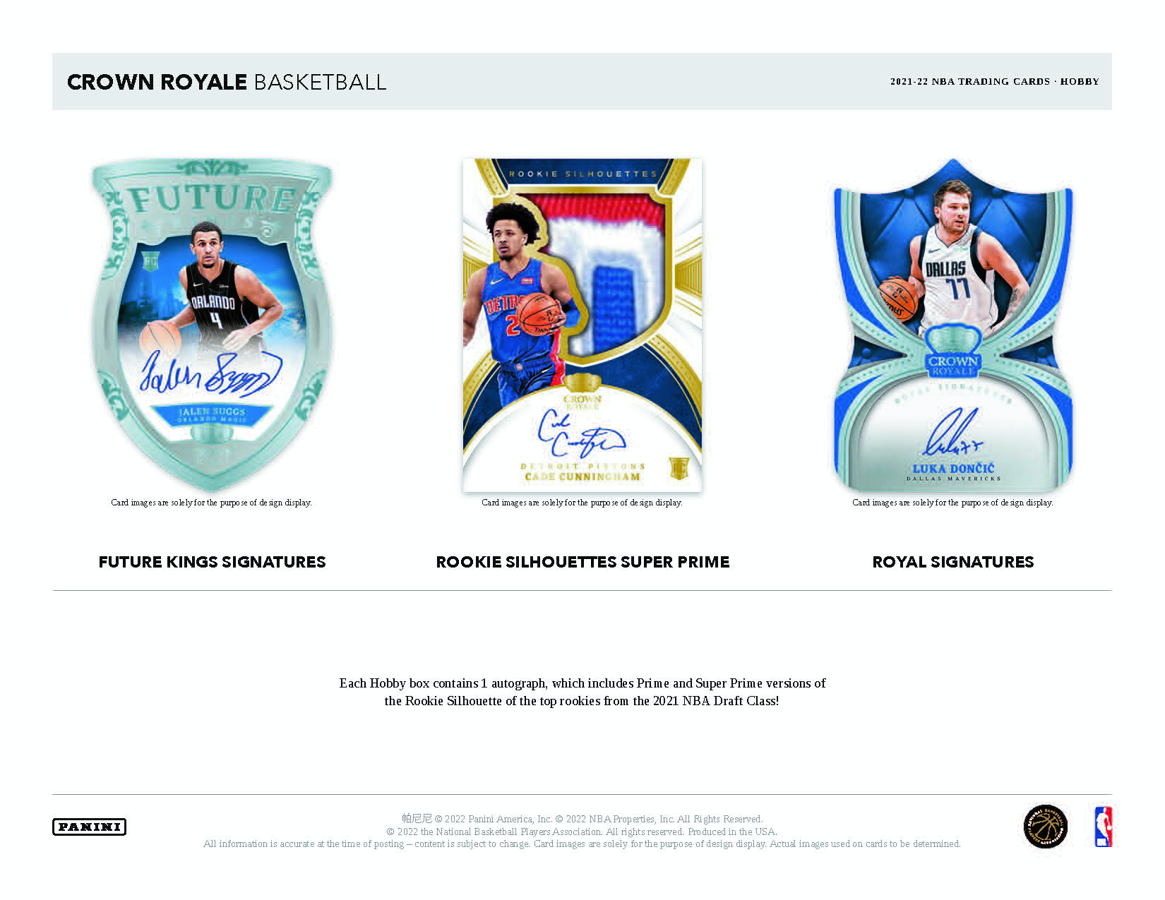 2021/22 Panini Crown Royale Basketball Hobby Box NBA