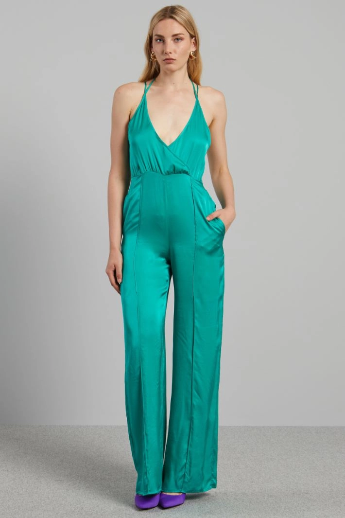 Crossed palazzo jumpsuit - JADE