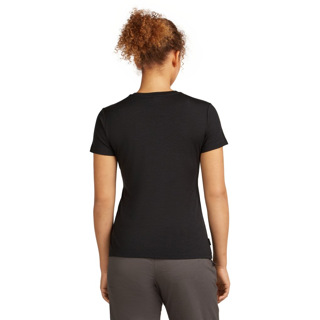 Icebreaker Merino 150 Tech Lite T-Shirt Snow Day Women - Black