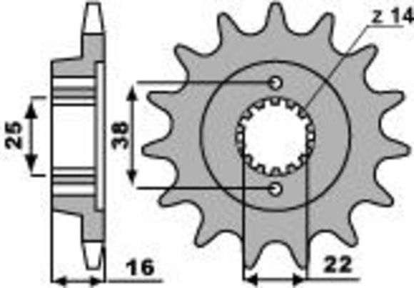 PBR Standard Steel Output Sprocket 2222 - 525Ref: Pbr00733A / 1077615001