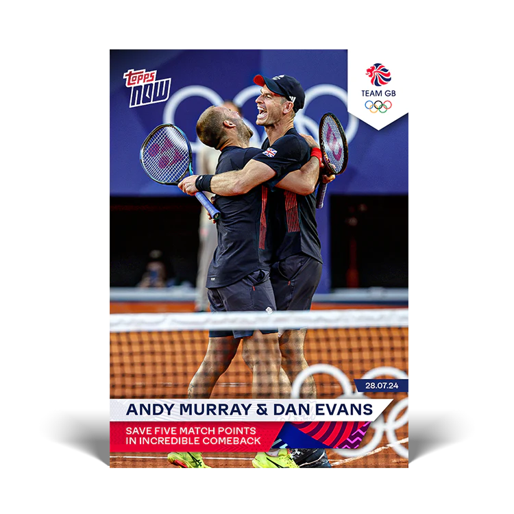 Andy Murray & Dan Evans - Save five match points in incredible comeback - 2024 Team GB TOPPS NOW® Card 3