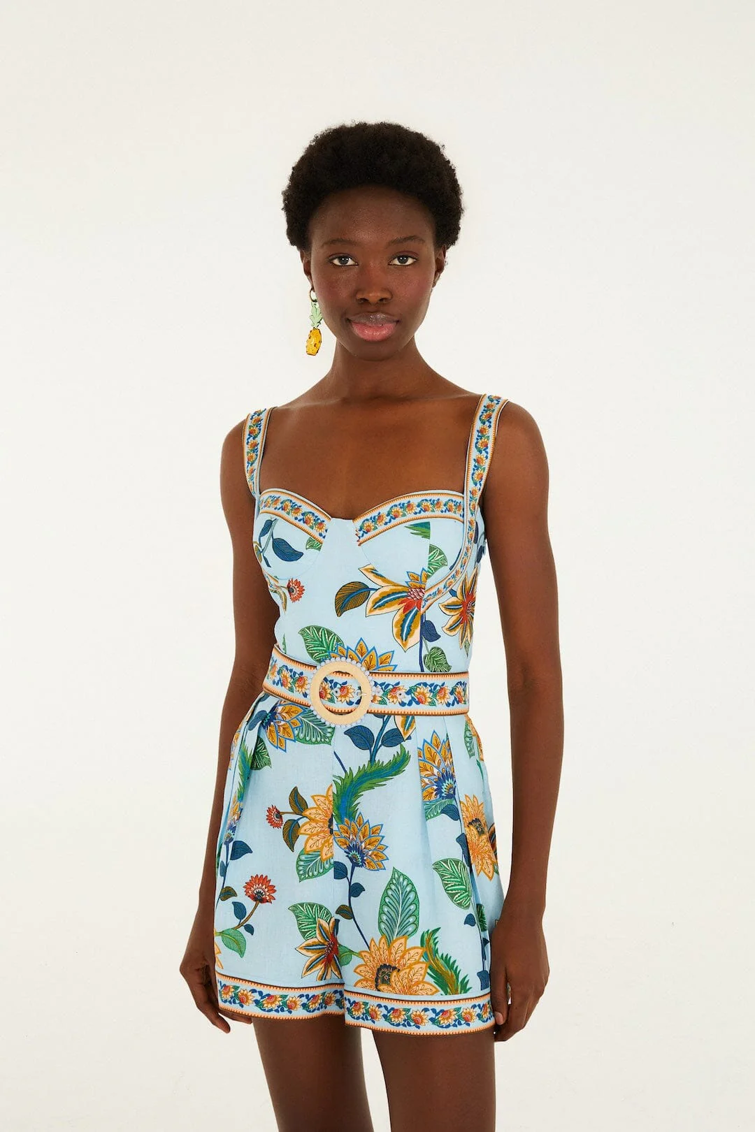 Light Blue Floral Delhi Romper