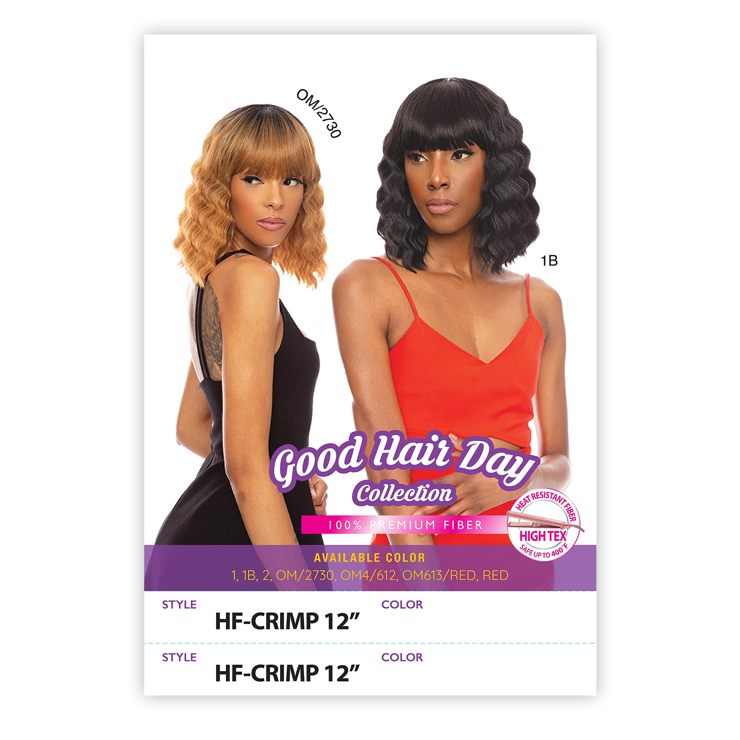 Crimp Wave Bob with Bang Wig HF-Crimp 12