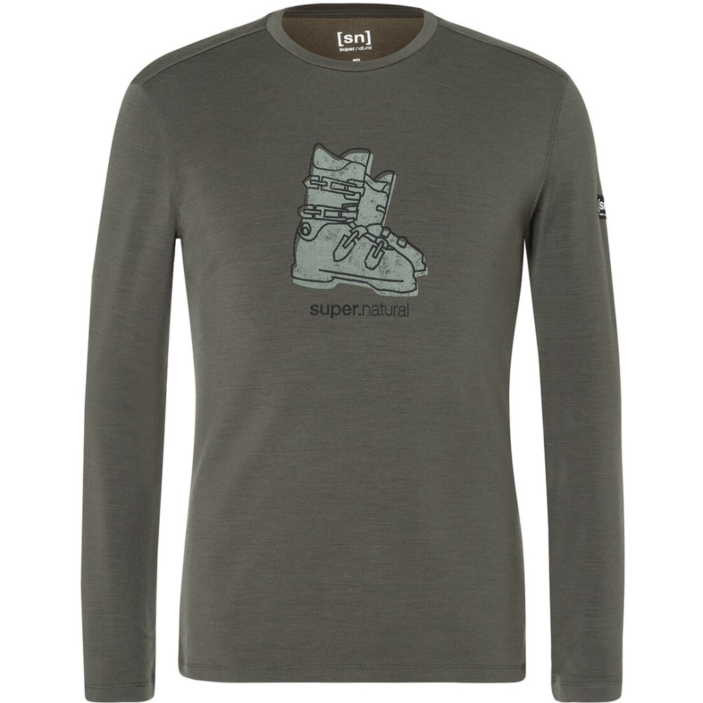 SUPER.NATURAL Lets Shoe Brush Longsleeve Men - Black Ink/Tea Leaf/Jet Black