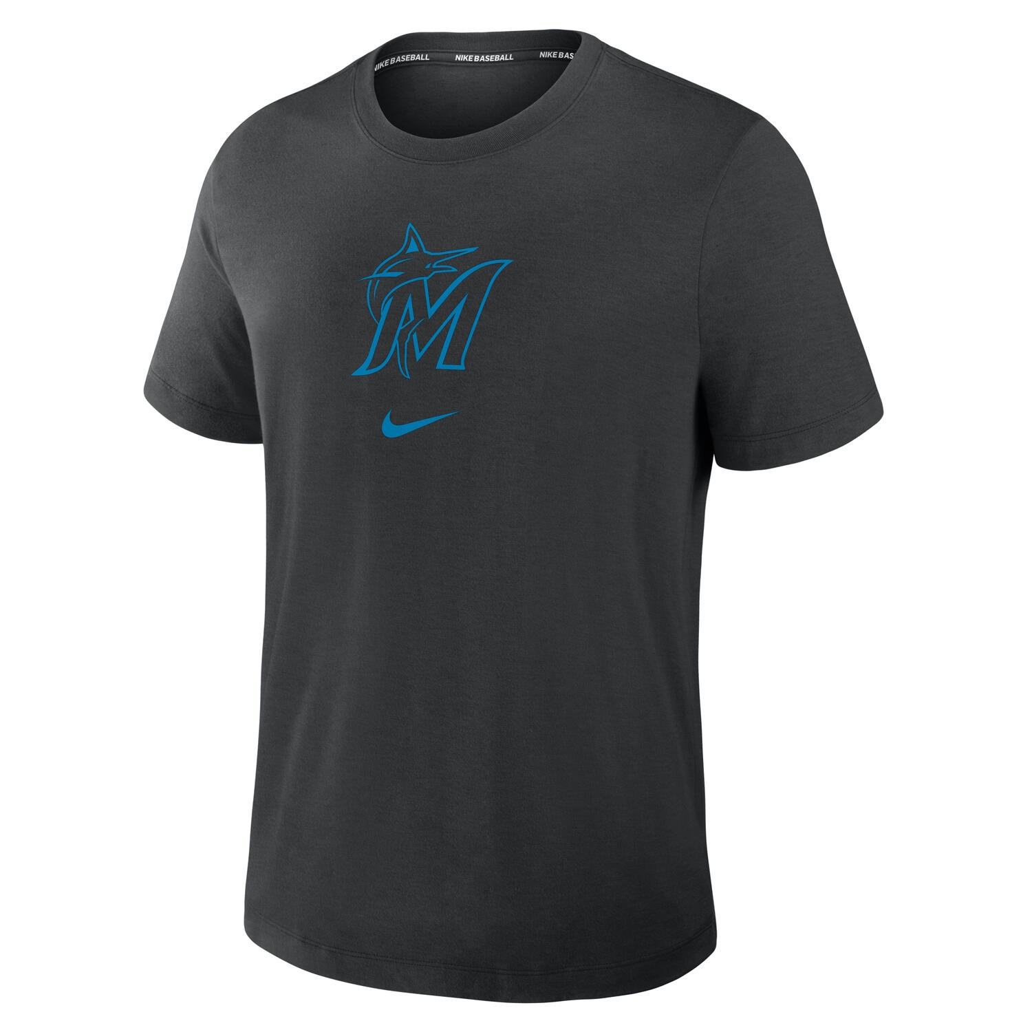 Miami Marlins Early Work 2025 MLB Authentic Nike Tri-Blend T-Shirt Black