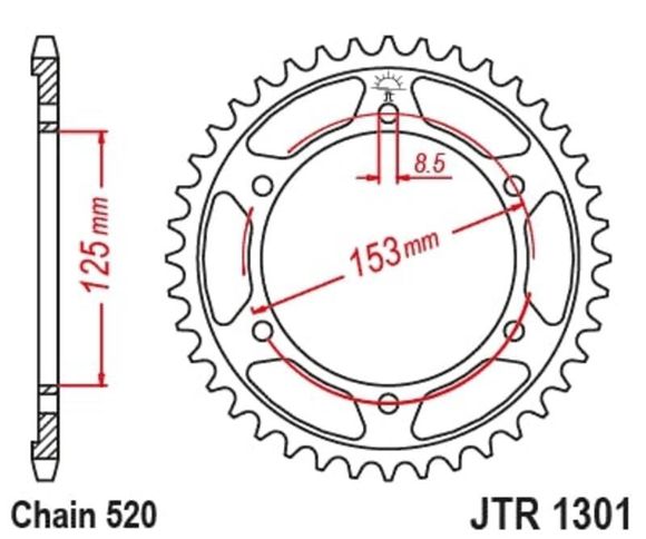 Crown JT. Standard steel 1301 - 520HONDA 300 CRF 300 L - 2021 - 2026Ref: Jtc00614A / 1129691001