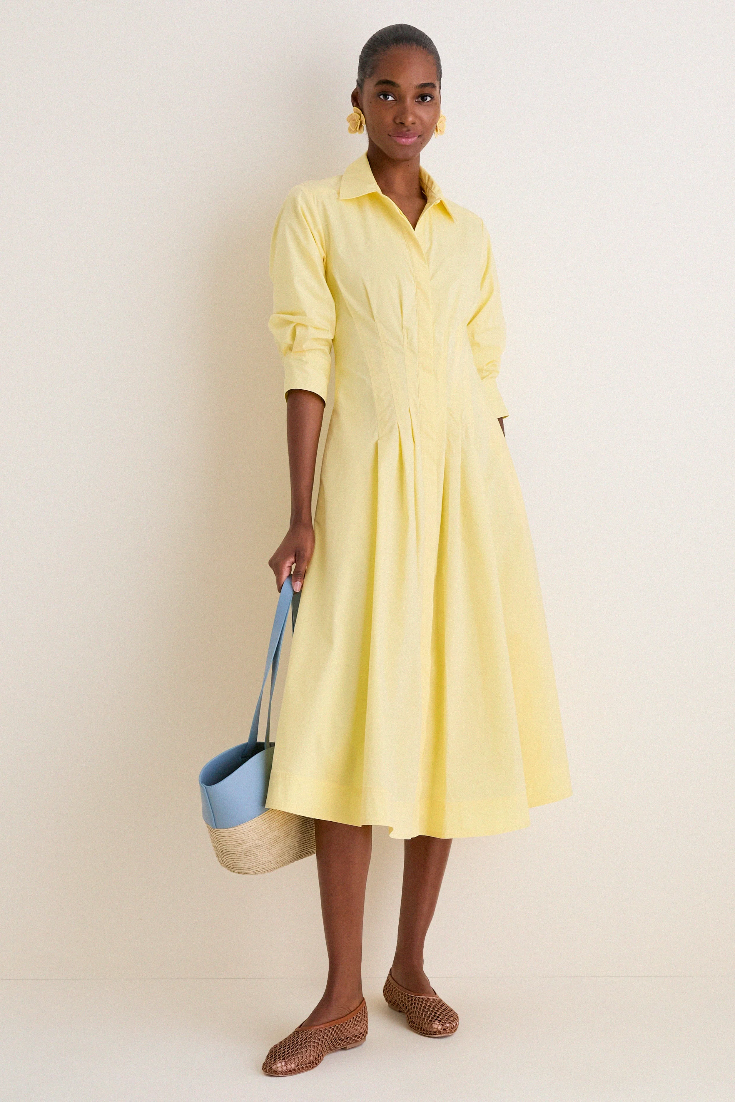 Buttercream Jazz Pintuck Midi Dress