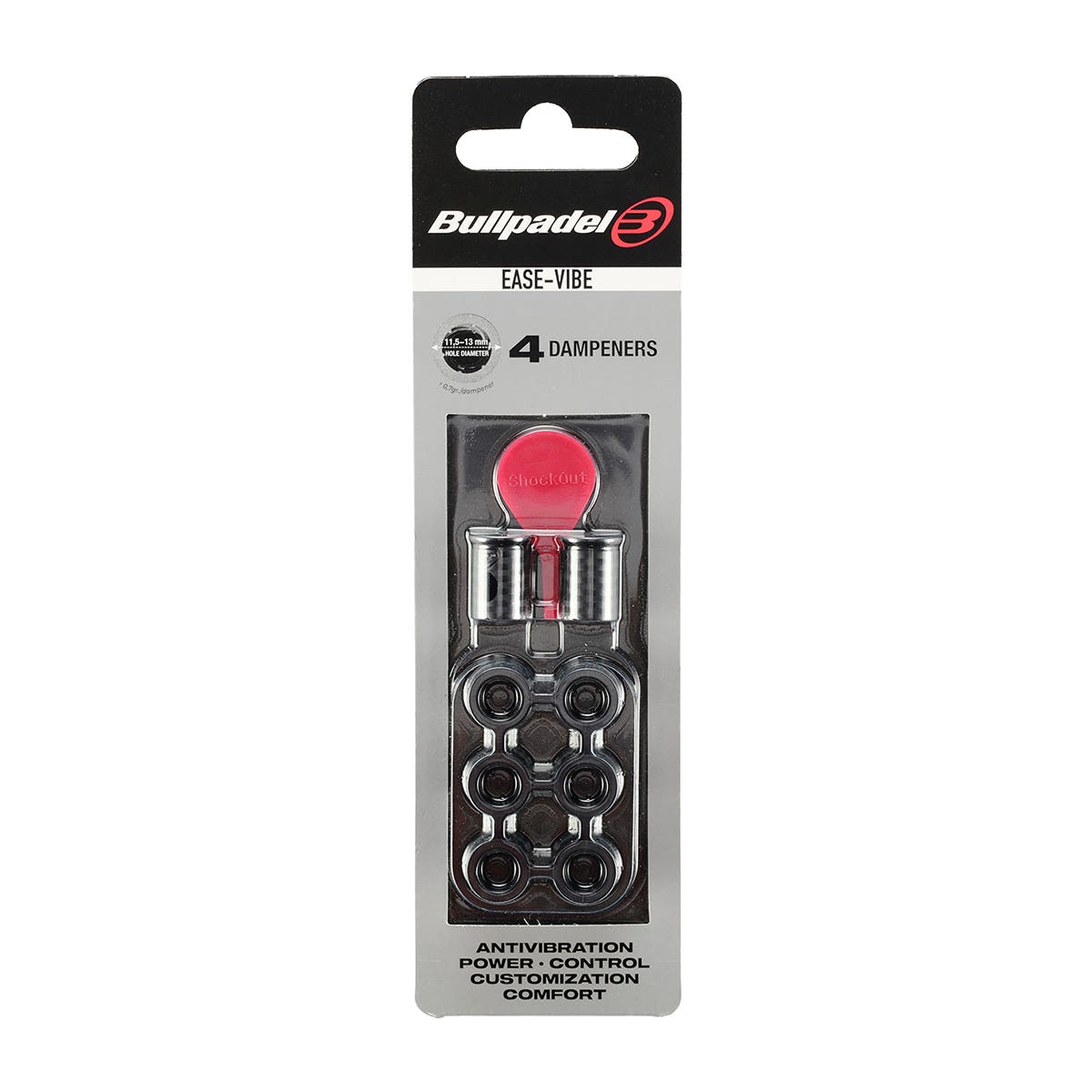 Blister (4 pcs) Ease Vibe Bullpadel 005 Antivibrator Black