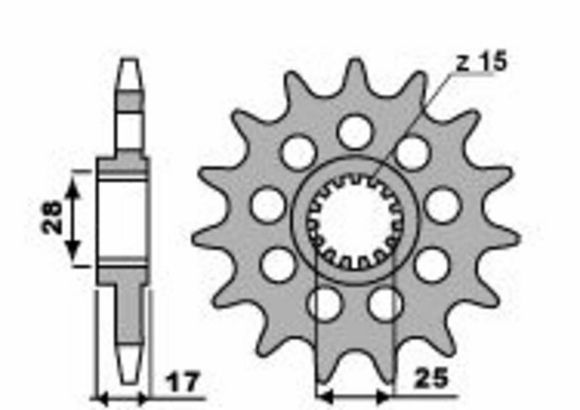 PBR standard steel sprocket 2250 - 520, 16-toothRef: Pbr01576A / 1077620003