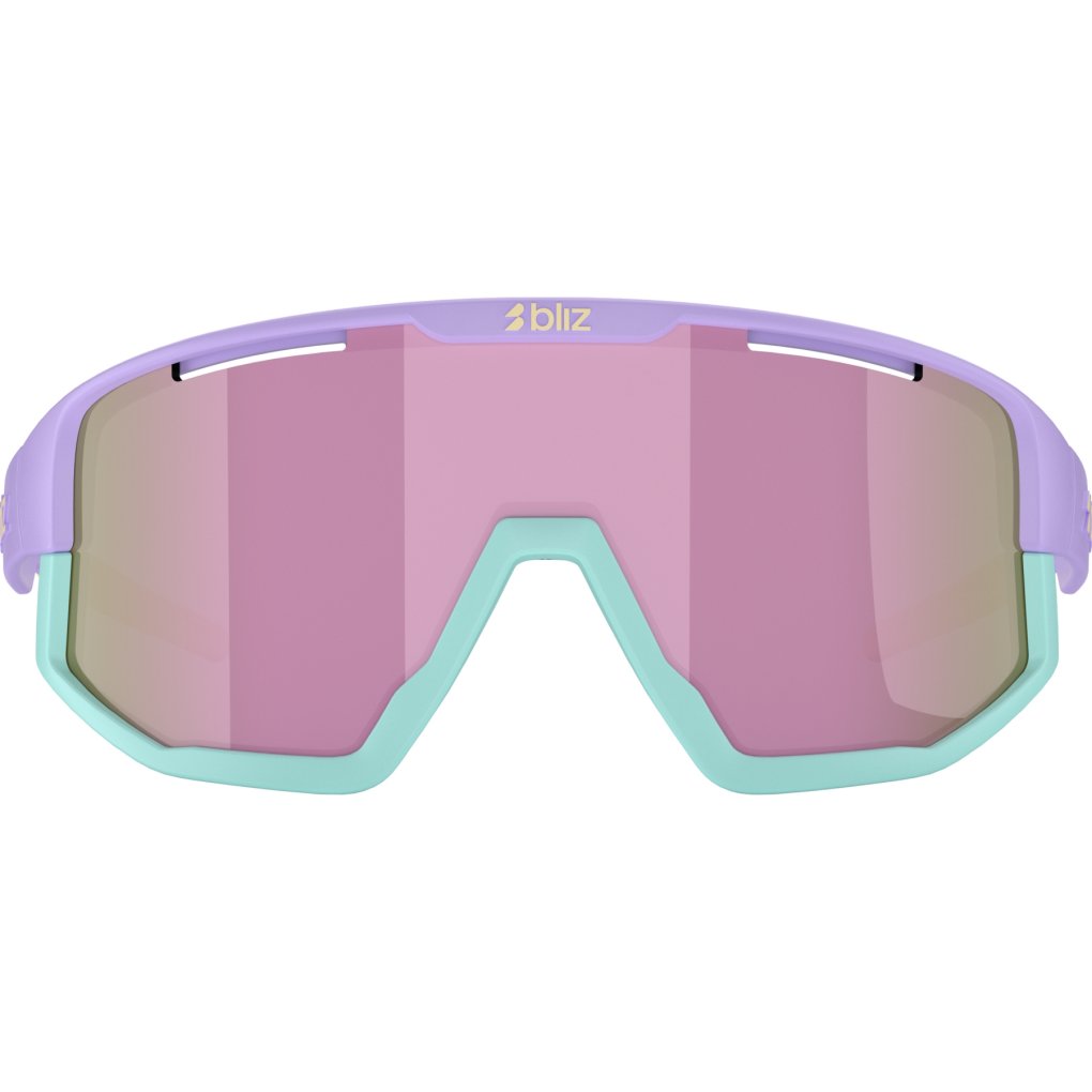 Bliz Fusion Glasses - Matt Pastel Purple Yellow Logo - Brown Pink Multi