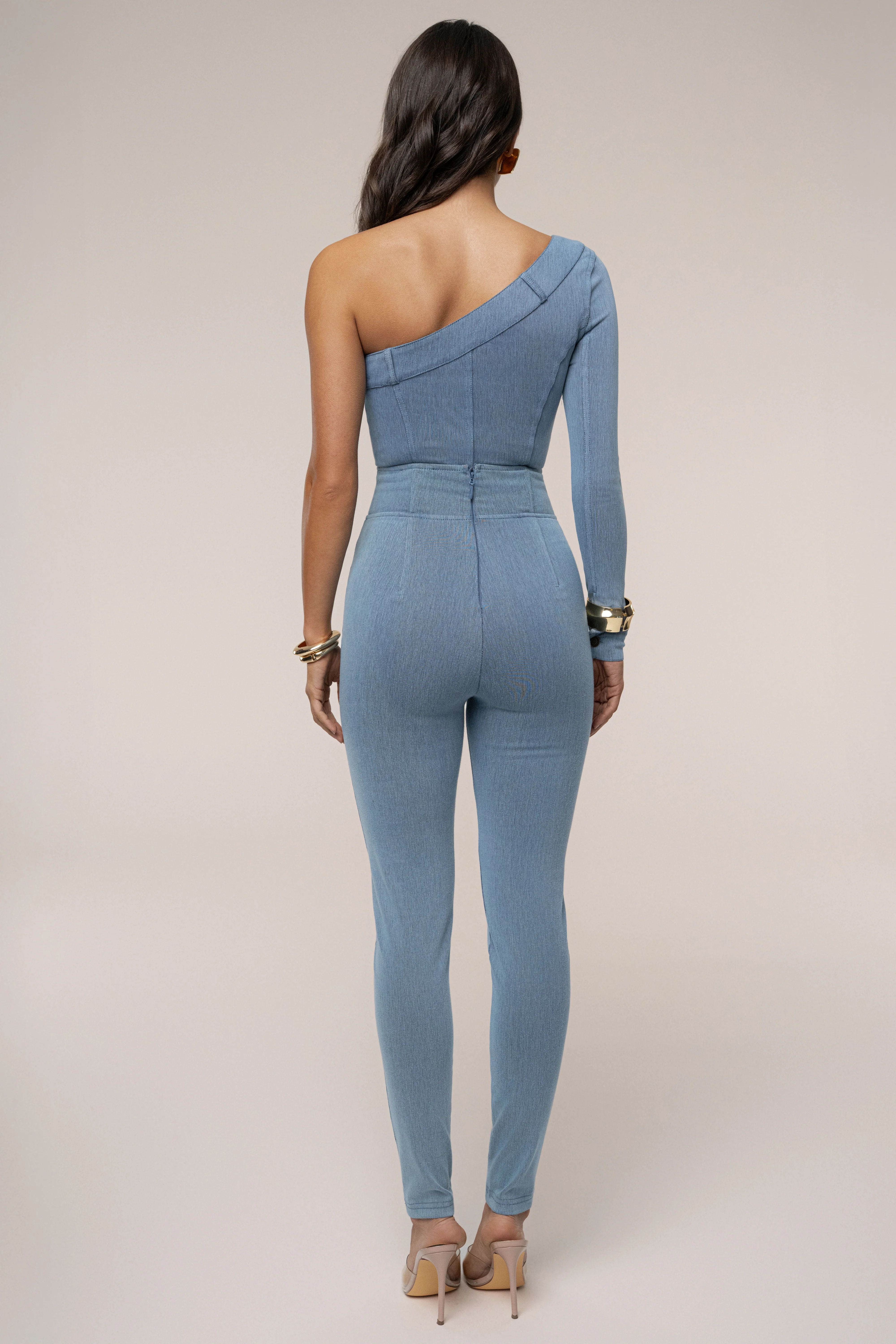 Medium Wash Button Me Up Bodysuit