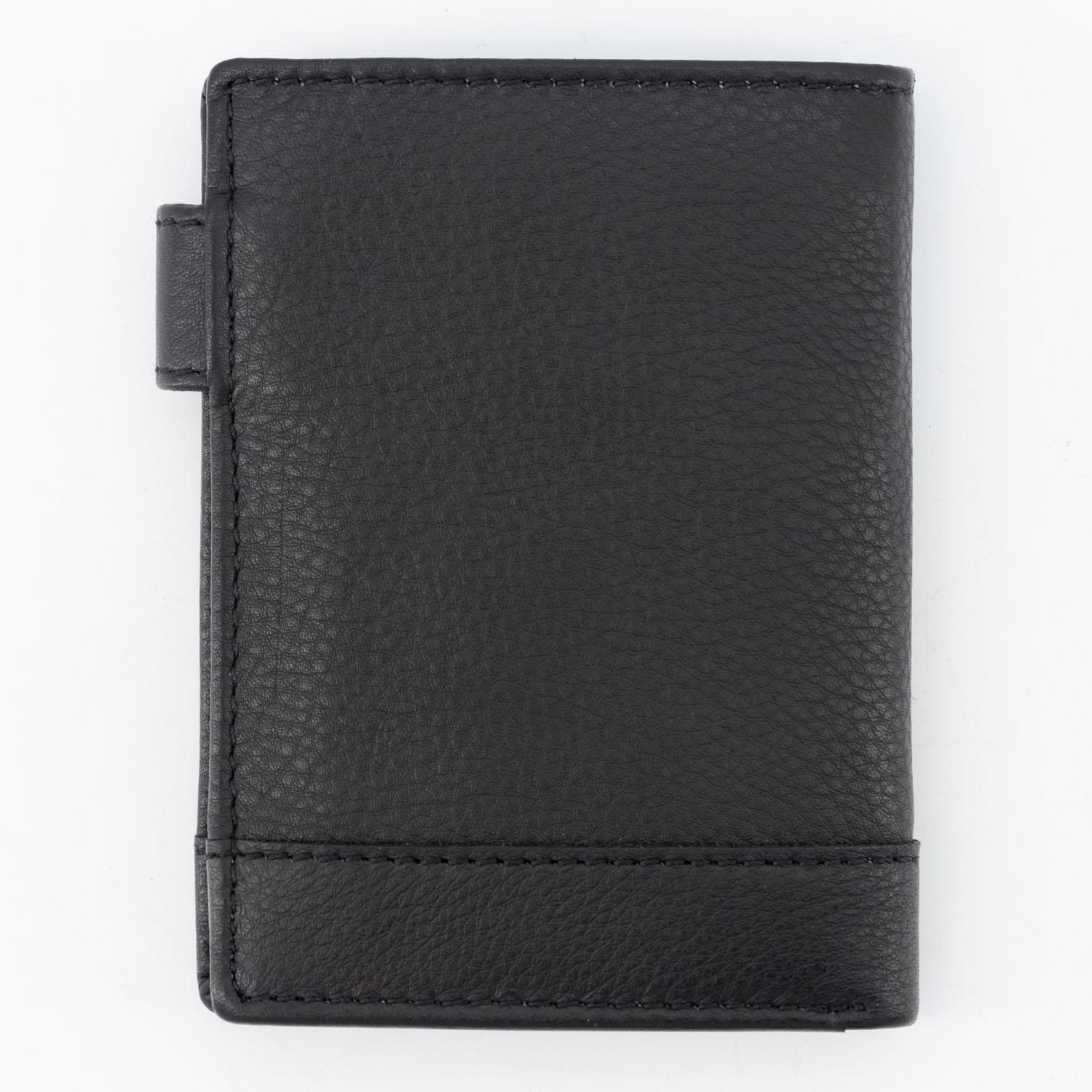 Black Leather Vertical Wallet With Coin Pocket Real Madrid