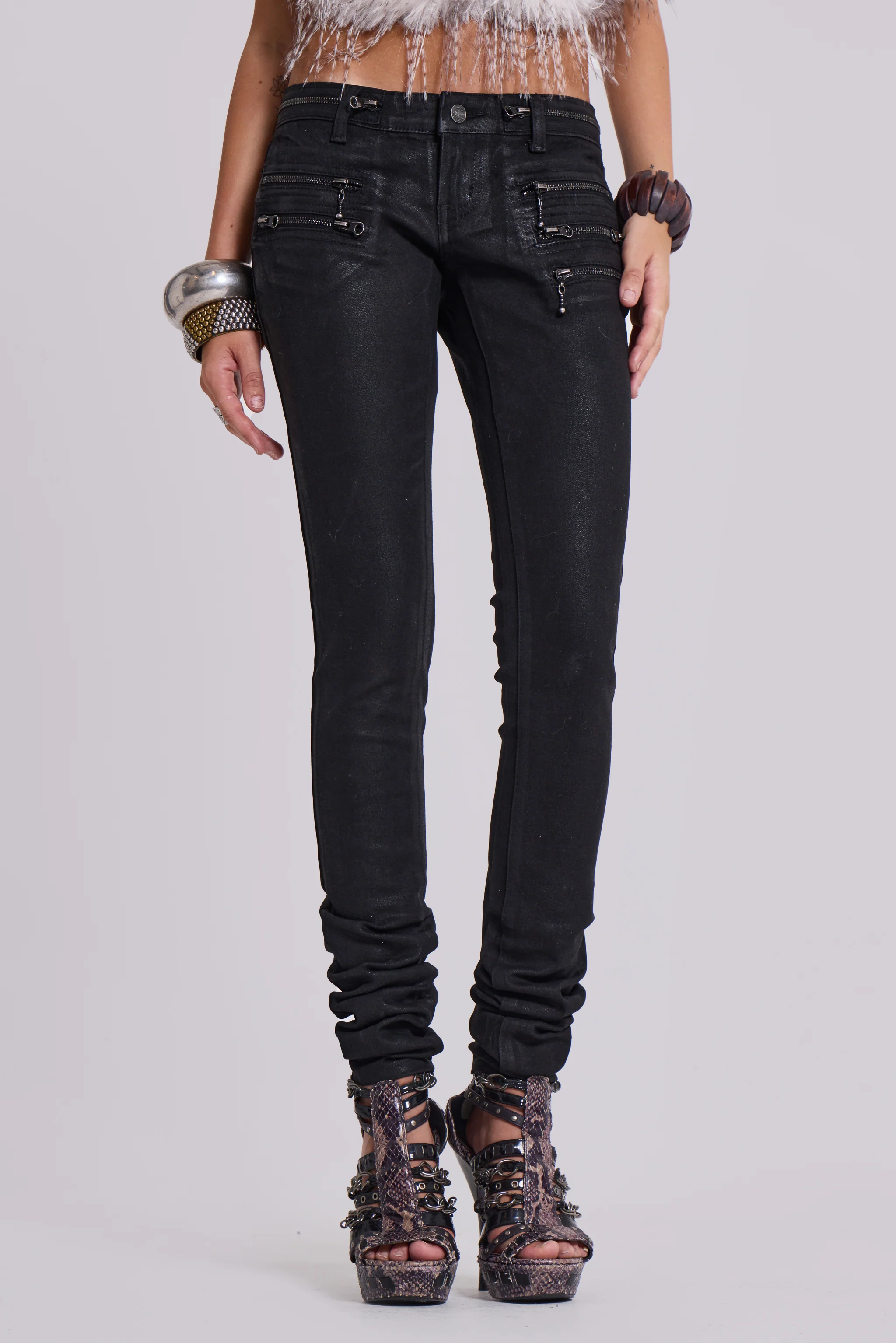 Ardor Coated Low Rise Skinny Jeans