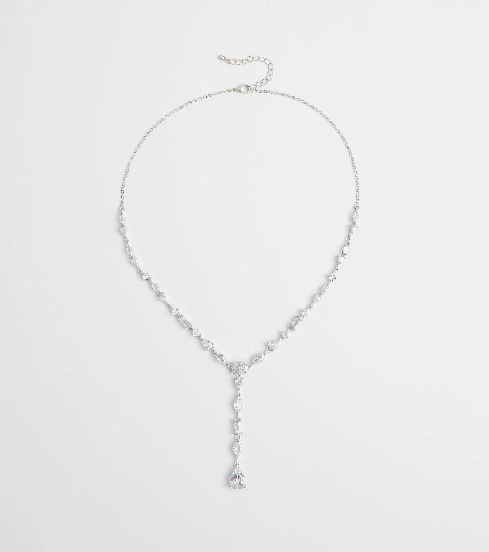 Luxe Glitz Cubic Zirconia Lariat Necklace