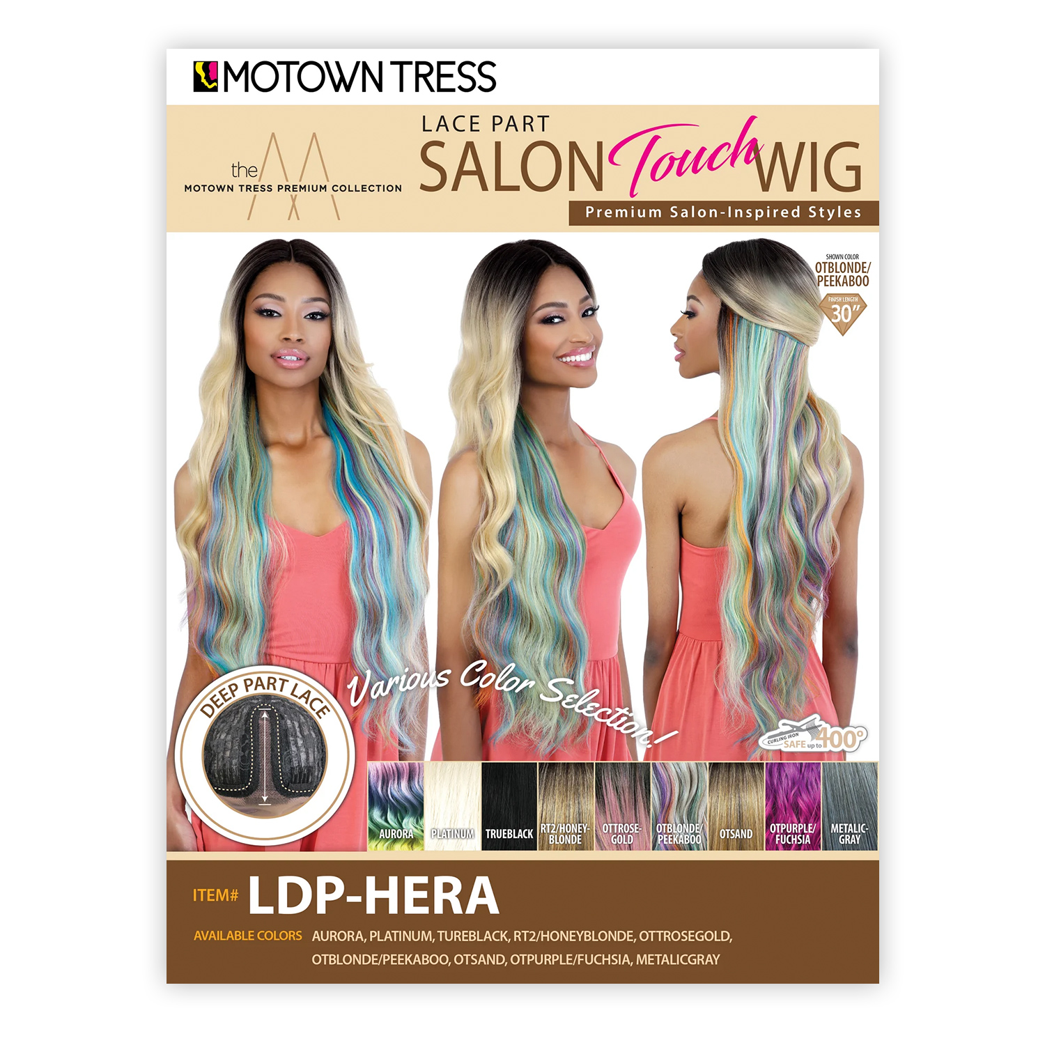 Motown Tress Soft Swiss  Lace Front Wig Deep Part LDP-Hera