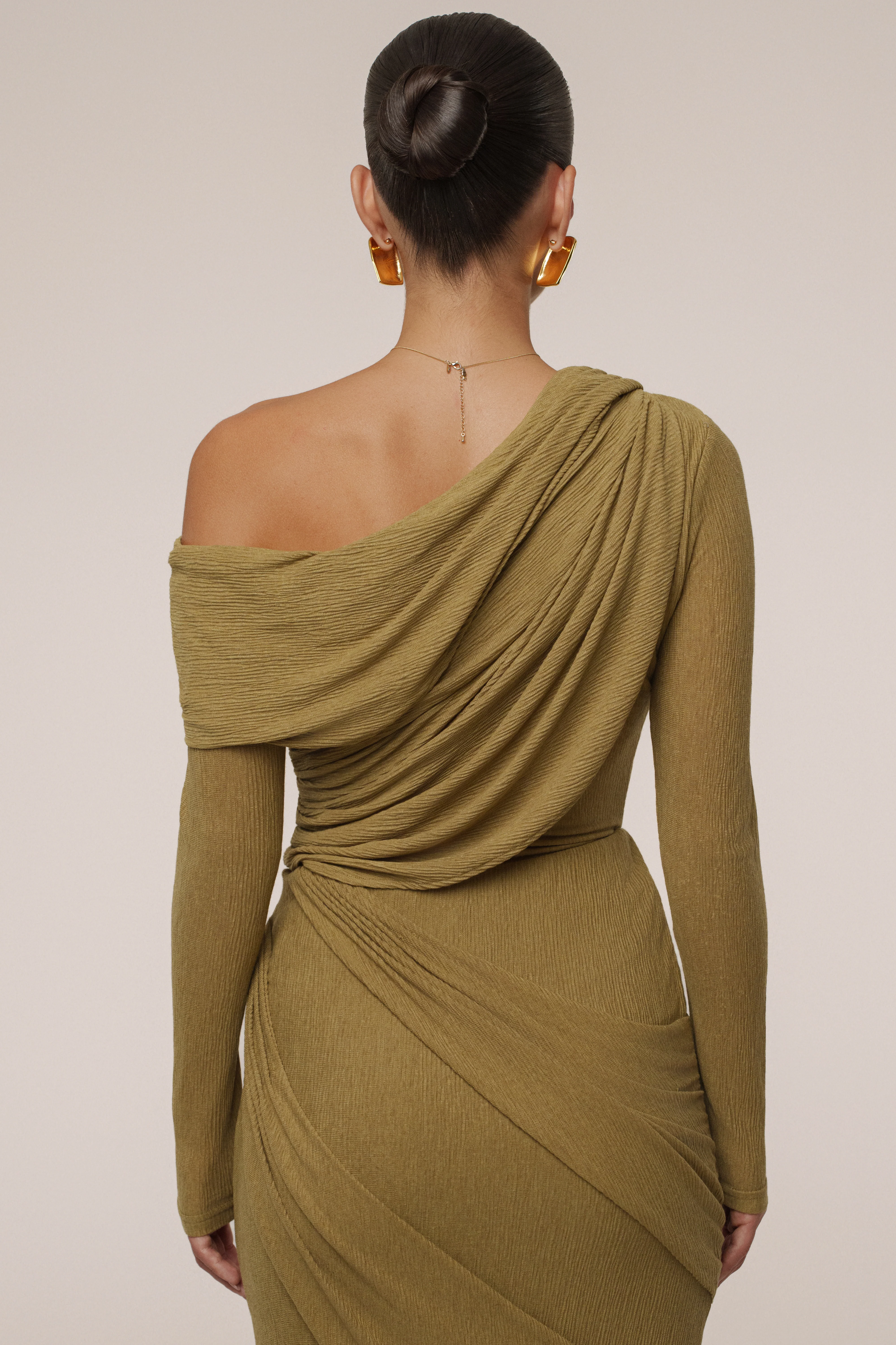 Moss Textured One Shoulder Bodysuit
