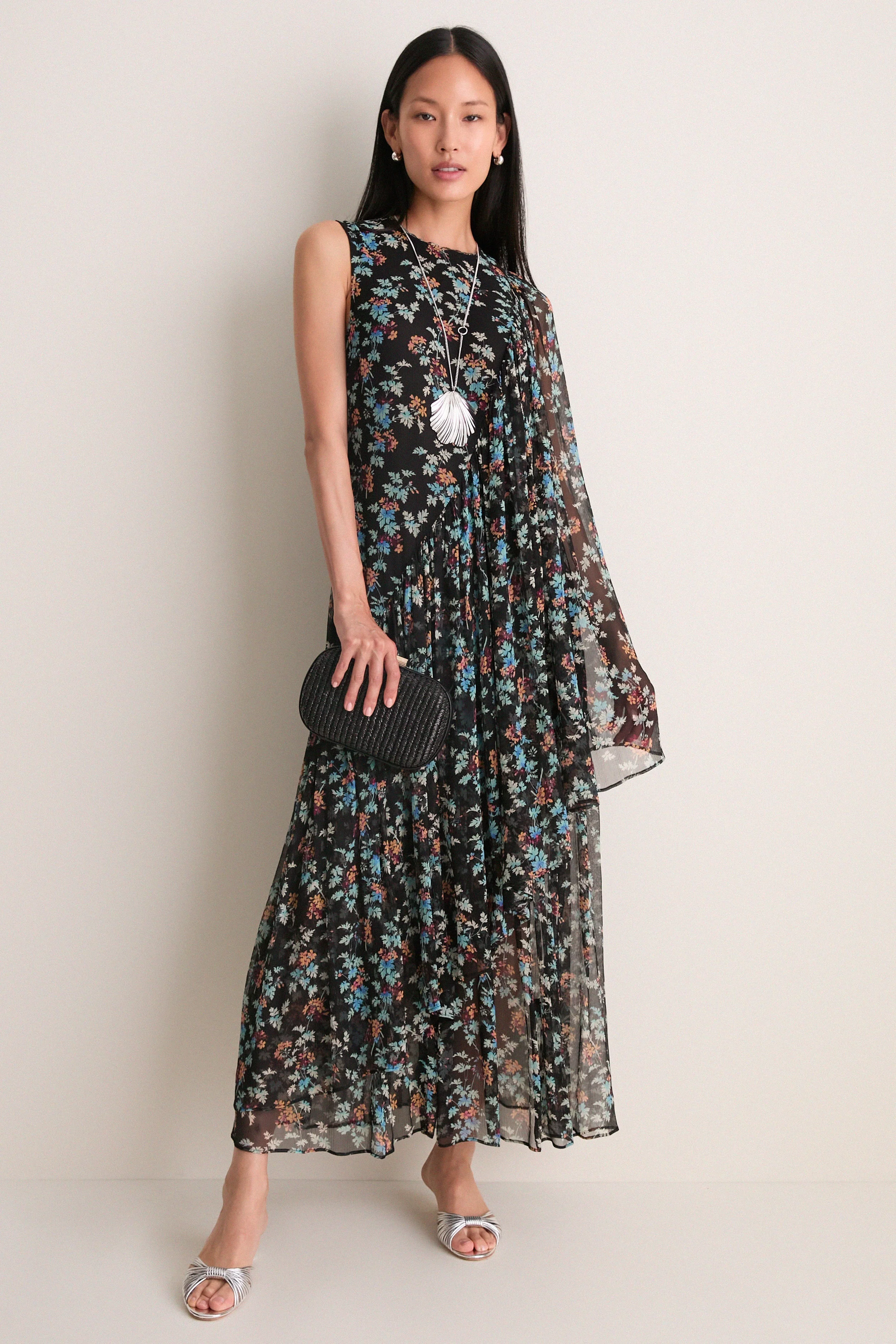 Nightshade Seraphina Silk Draped Dress