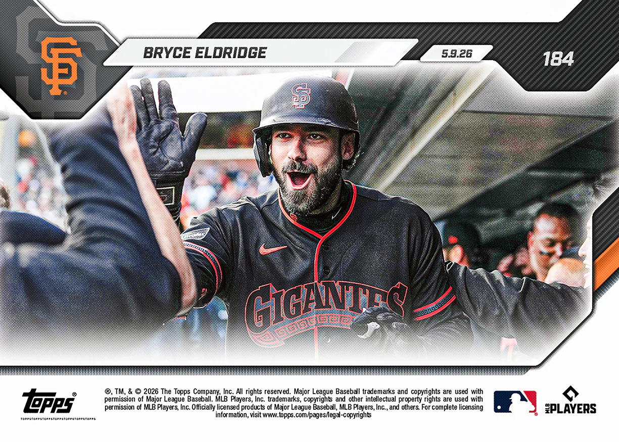 Bryce Eldridge - 2026 MLB Topps NOW® - Card 184 - PR: 2707
