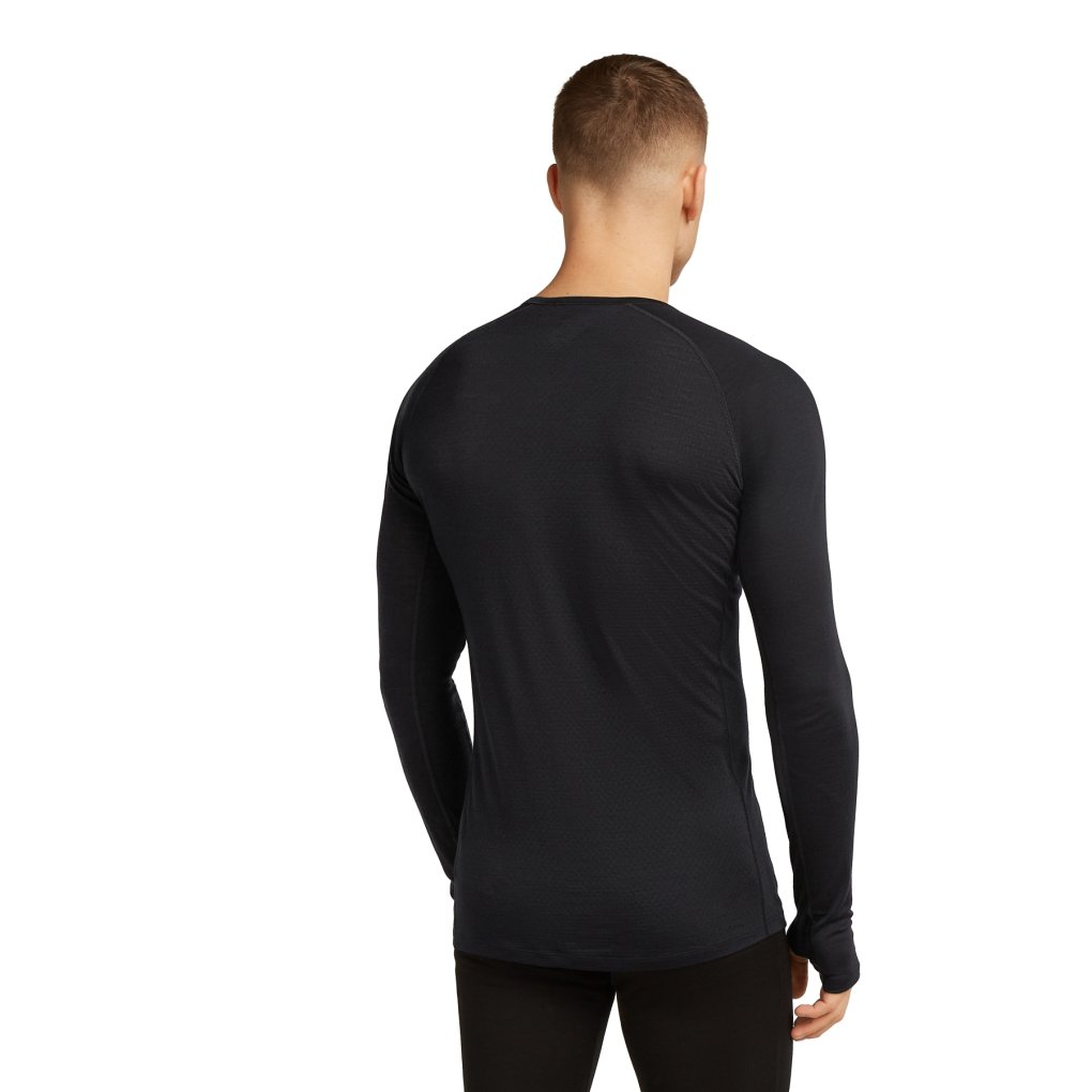Icebreaker Merino 125 ZoneKnit™ Thermal Long Sleeve Crewe Shirt Men - Black