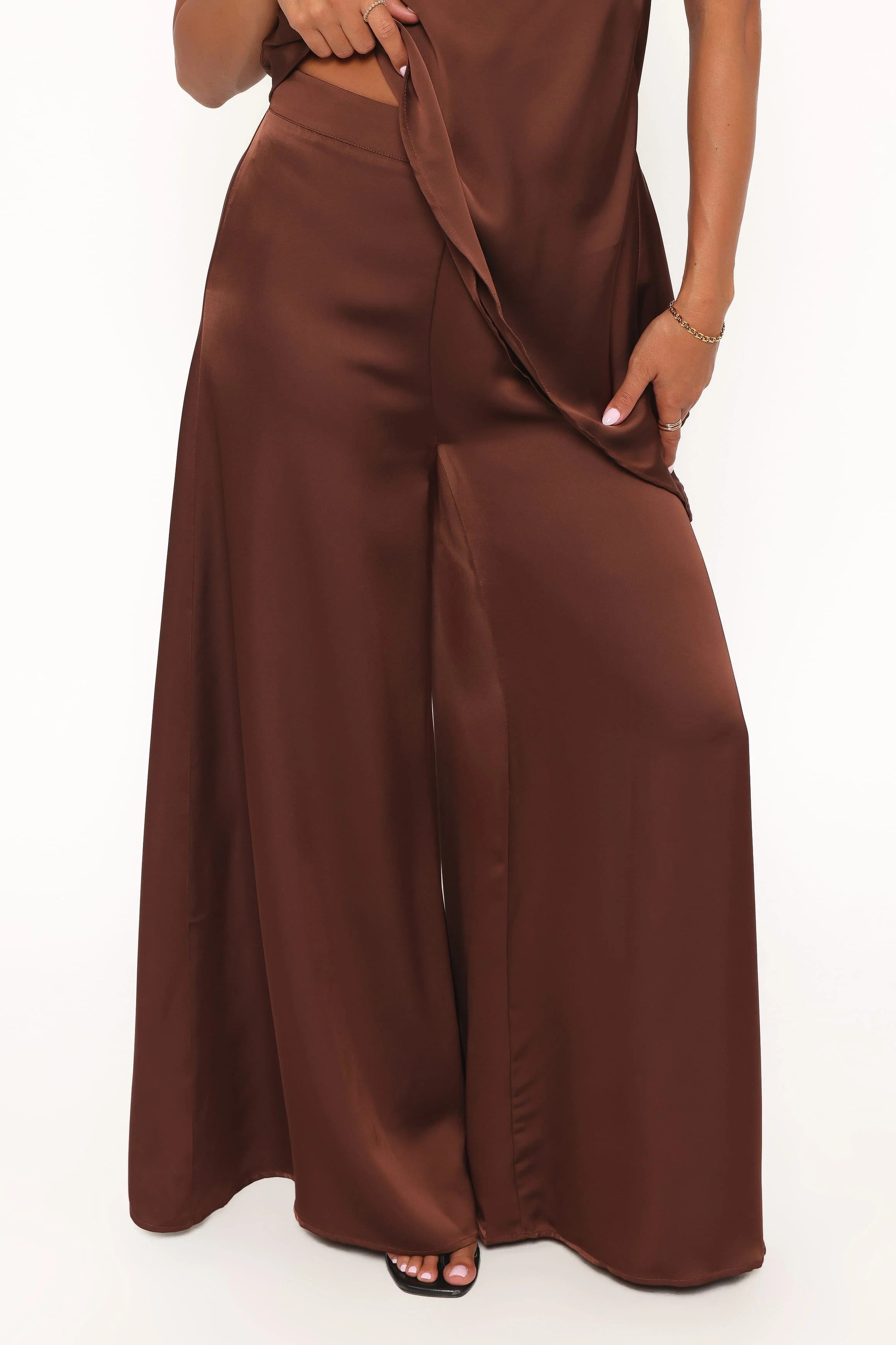 Charmer Wide Leg Pant - Dark Brown