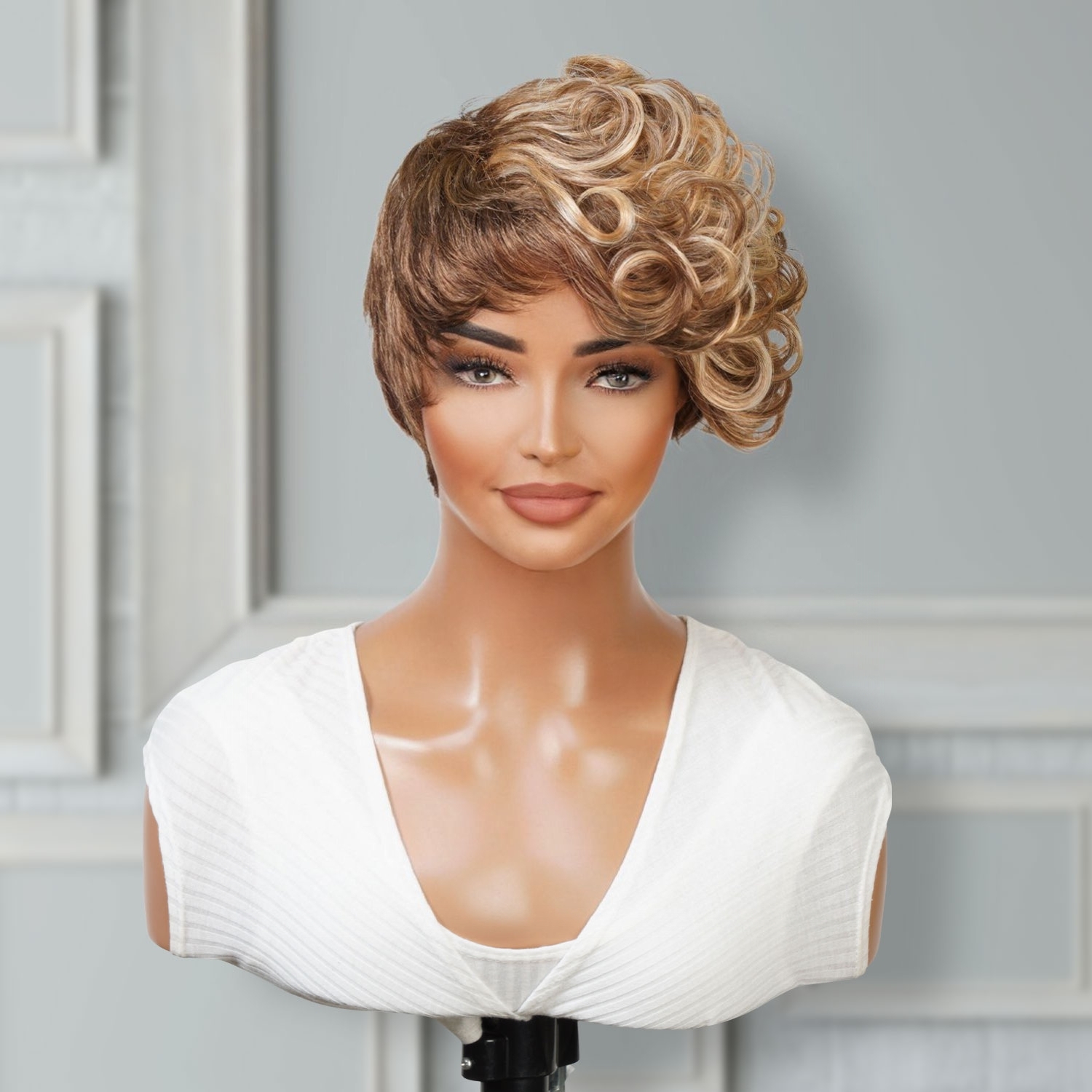 Curled Mohawk Pixie Cut Wig Zoey