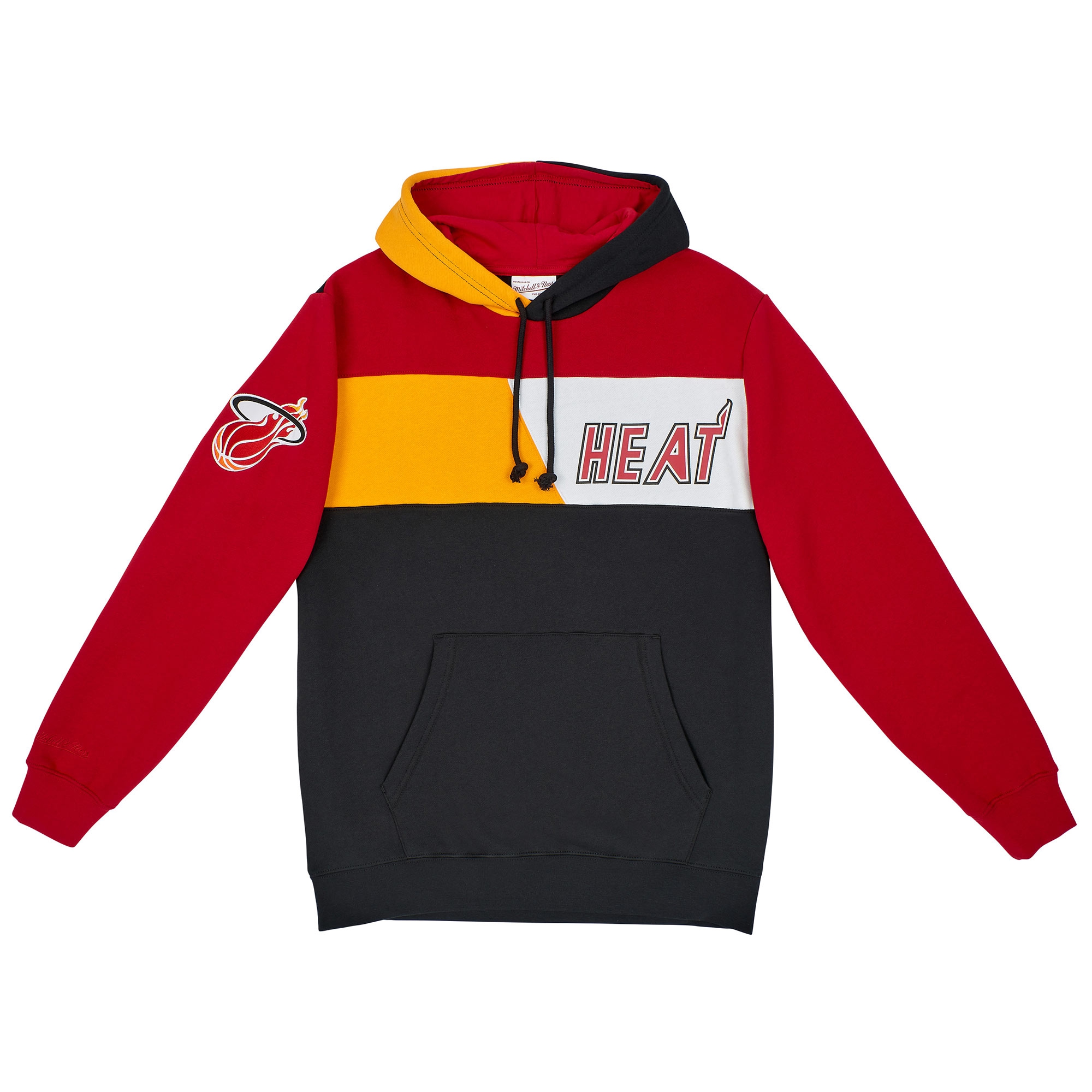 Miami Heat Mitchell & Ness Color Blocked NBA Fleece Hoodie