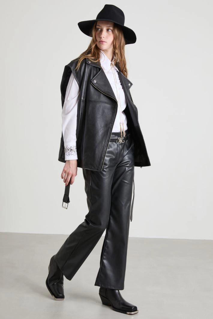 Camisa Oxford con pedrería - WHITE