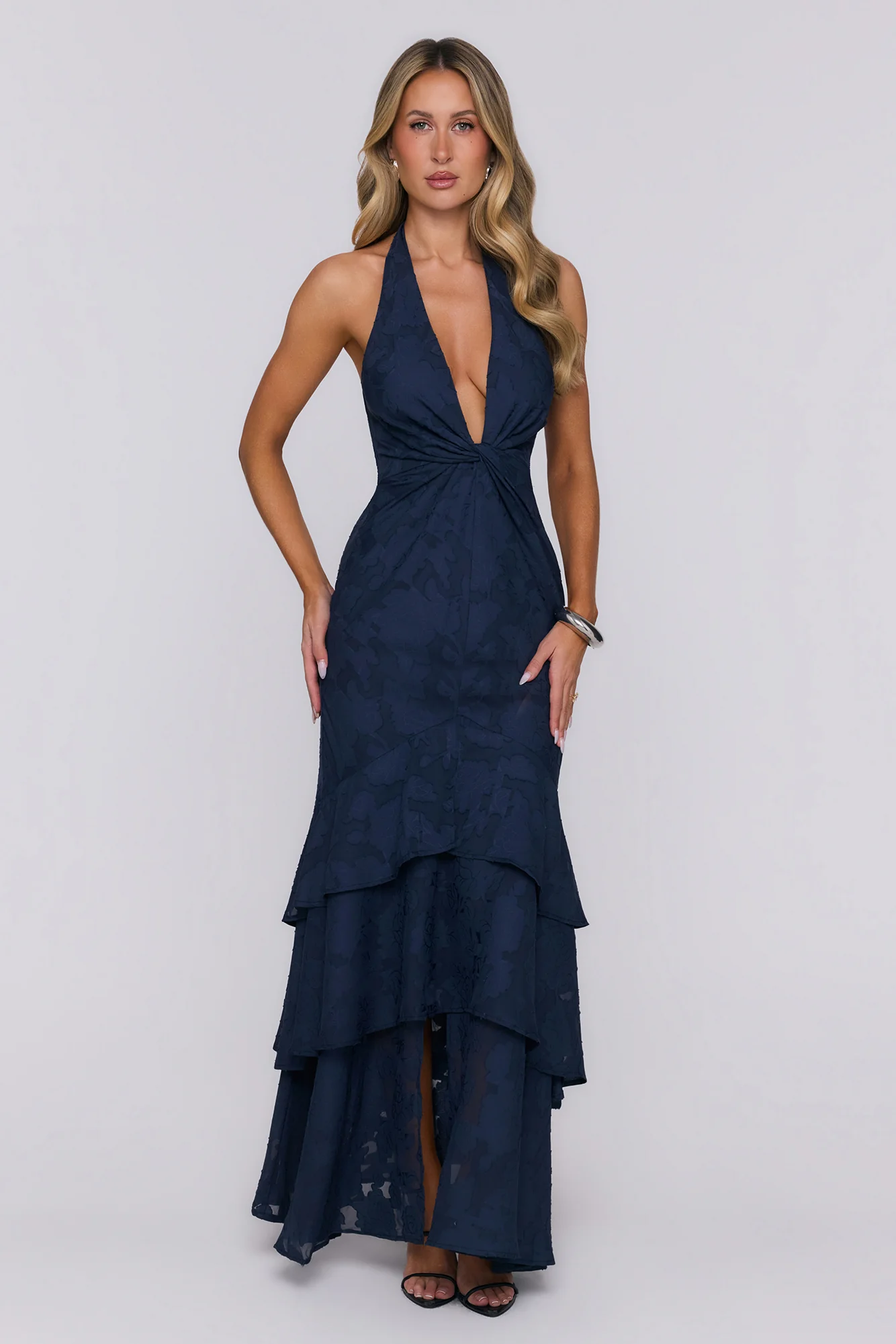 Take The Chance Halter Maxi Dress Navy