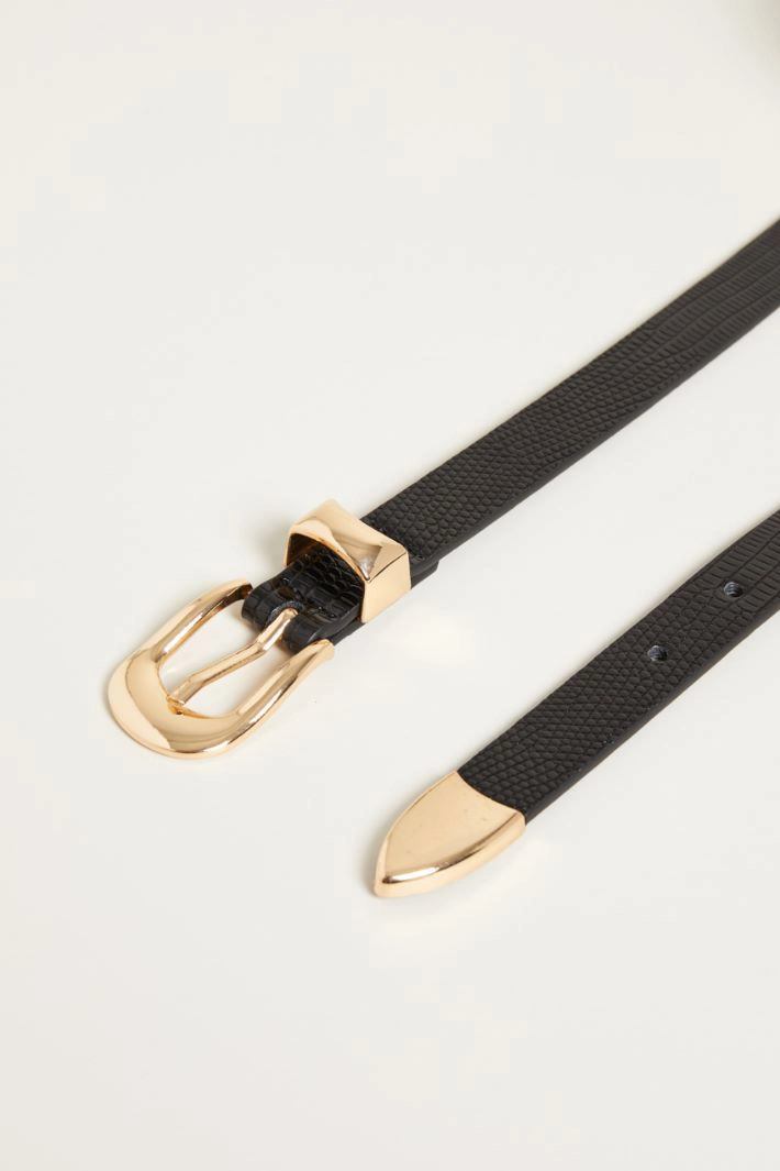 Croc print belt - BLACK