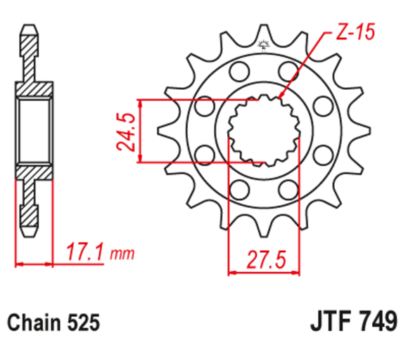JT. Anti -noise steel 749 - 525Ref: Jtc00583A / 1126654001