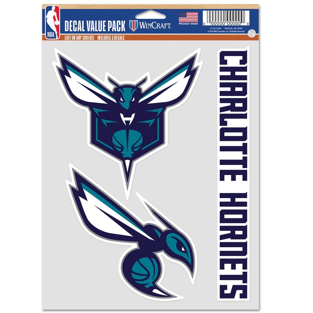 Charlotte Hornets Multi-Use NBA Decals Set (3 Pcs.)