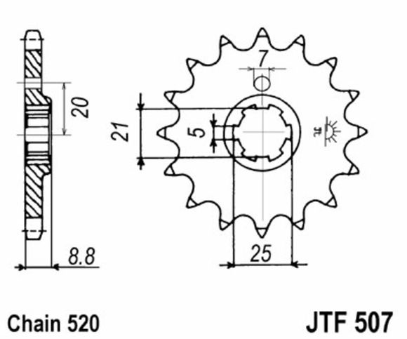 JT. Standard steel 507 - 520Ref: Jtc01408A / 1077403003