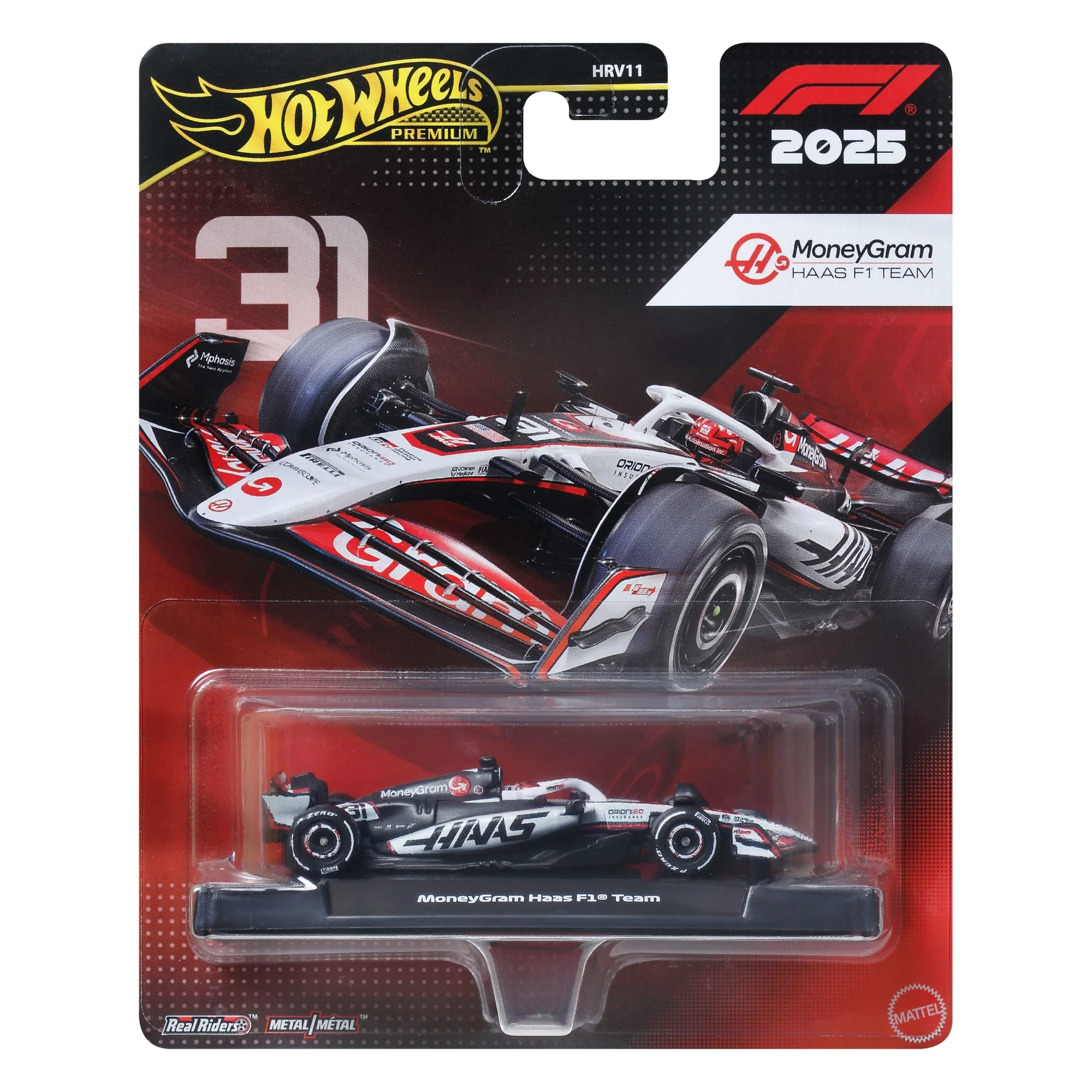 Hot Wheels Premium MoneyGram Haas 2025 Formula 1® Team Haas #31