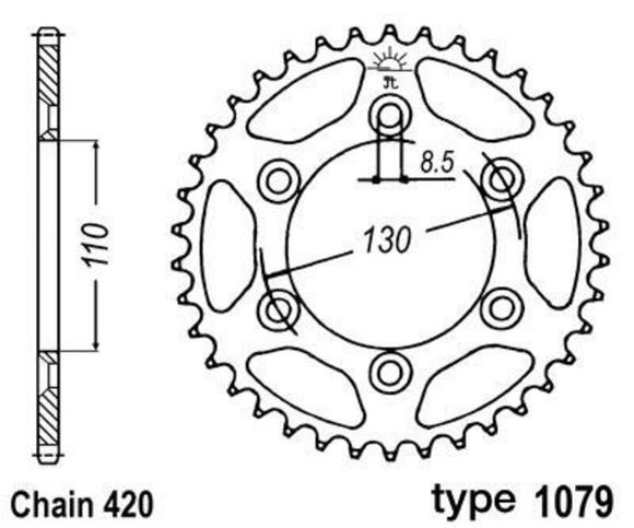 Standard Steel Sprocket B1 - 420Ref: BONE00014A / 1047671