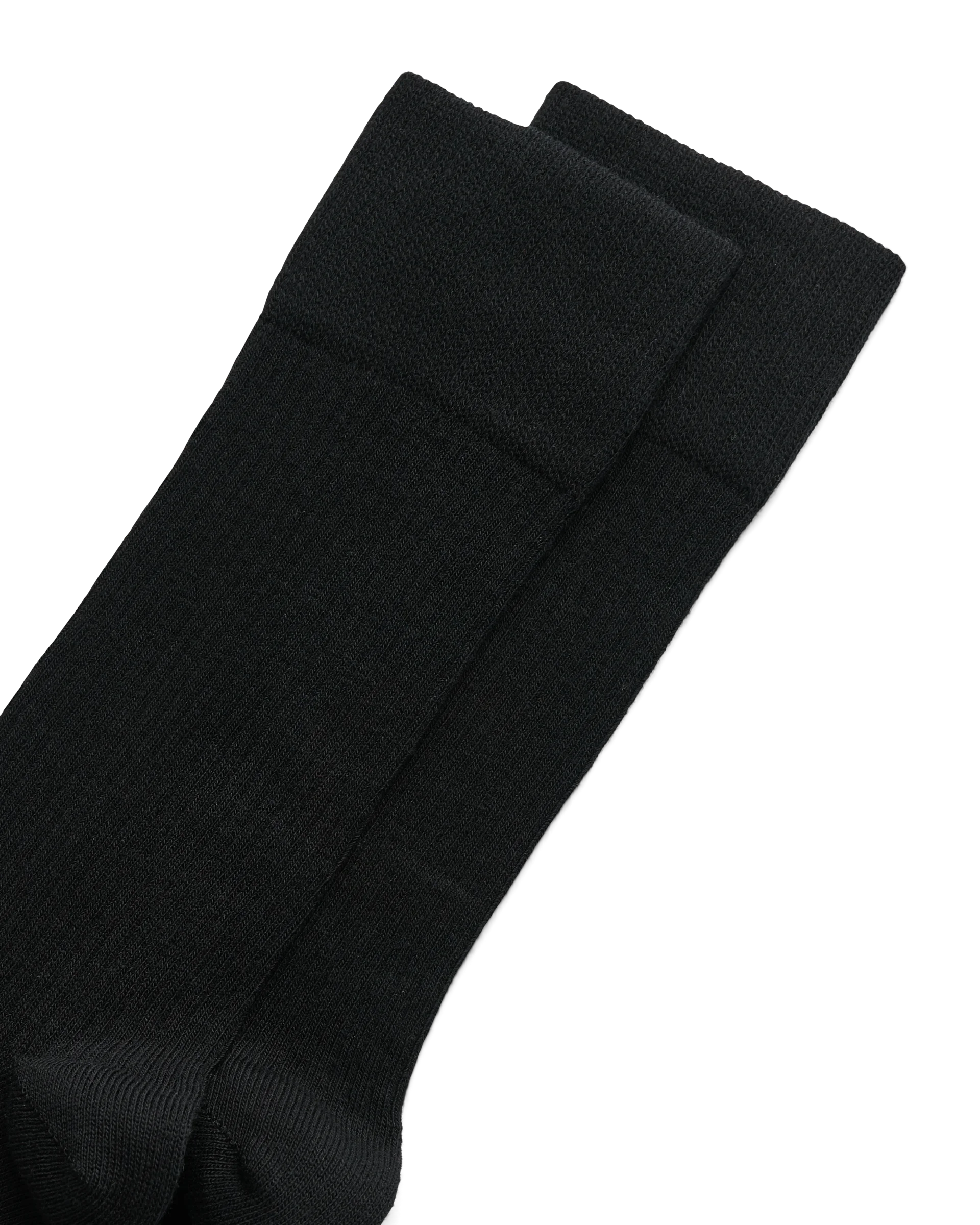 ECCO Classic Ribbed Mid Cut Herren Gerippte Socken Schwarz