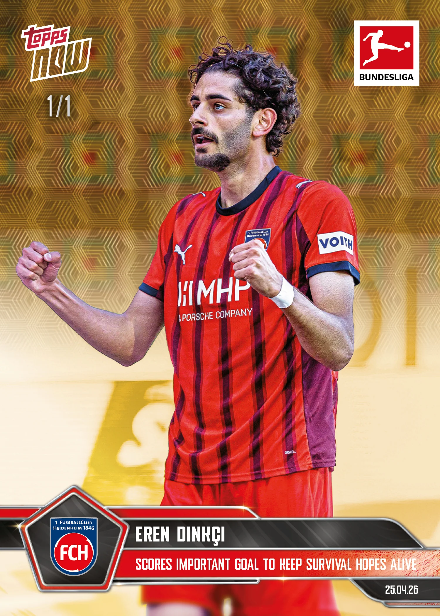 Eren Dinkçi - 2025-26 Bundesliga Topps NOW® - Card 179 - PR: 82