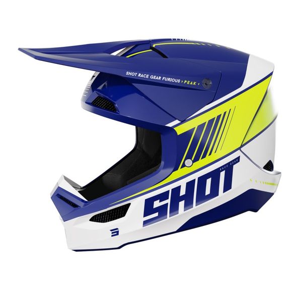 Casque cross Shot FURIOUS - PEAK 2023 - Bleu / JauneRef : SO2455