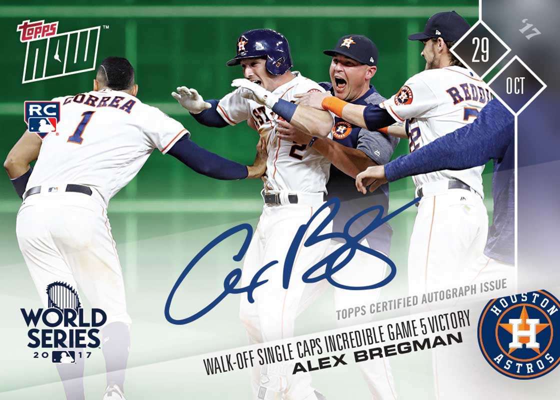 Autographed Card # to 199 - Alex Bregman (RC) 1st Walk-Off Caps Victory - TOPPS NOW®
