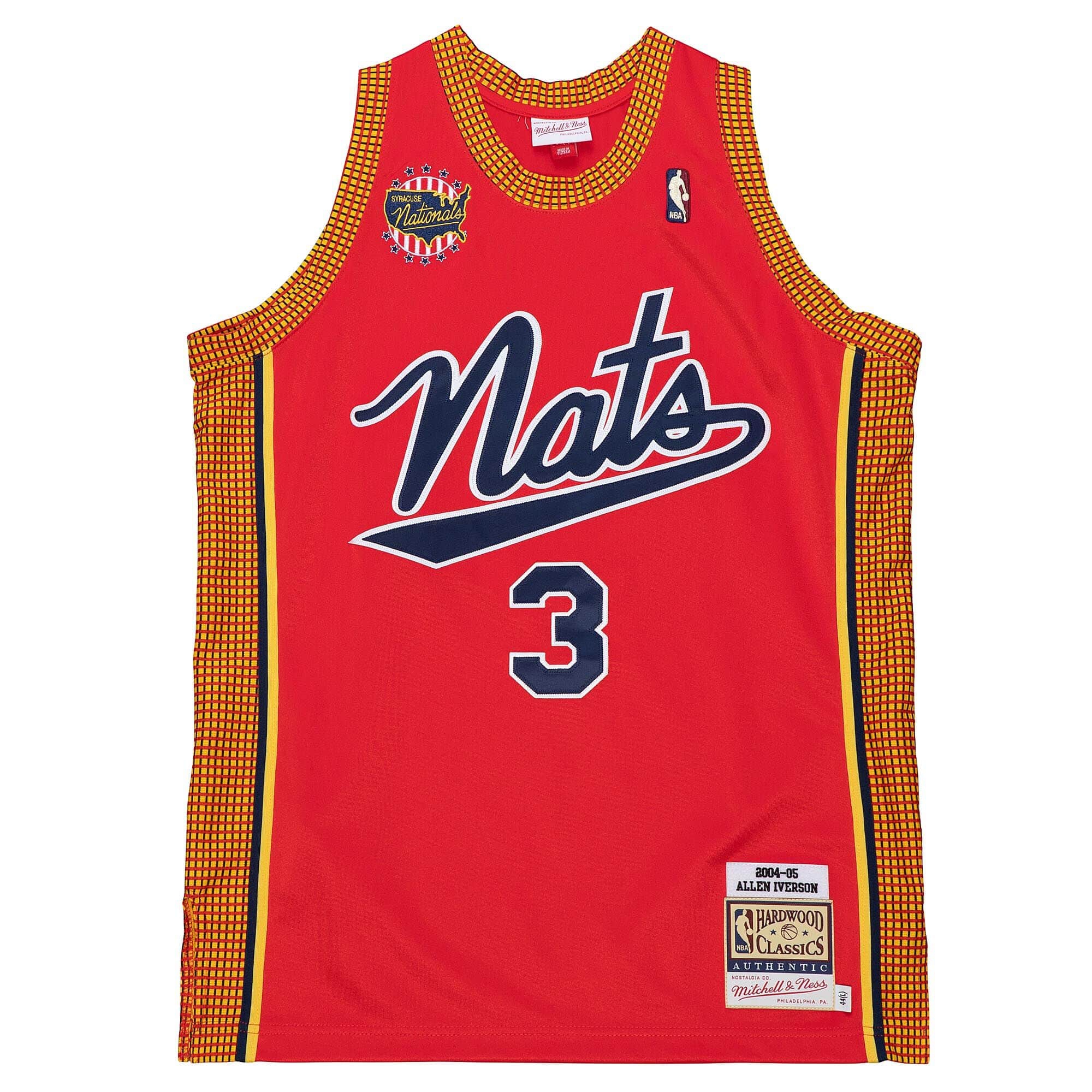 Allen Iverson #3 Syracuse Nationals 2004-05 Mitchell & Ness Authentic NBA Jersey Red